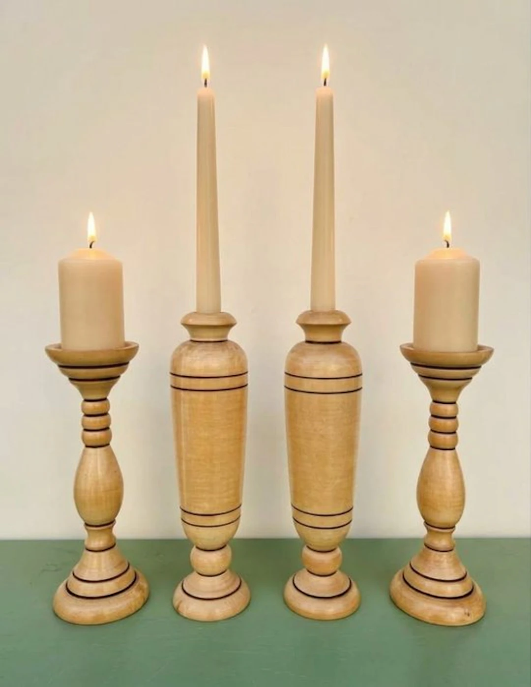 Chamberstick (4) - Wood - Set of 4