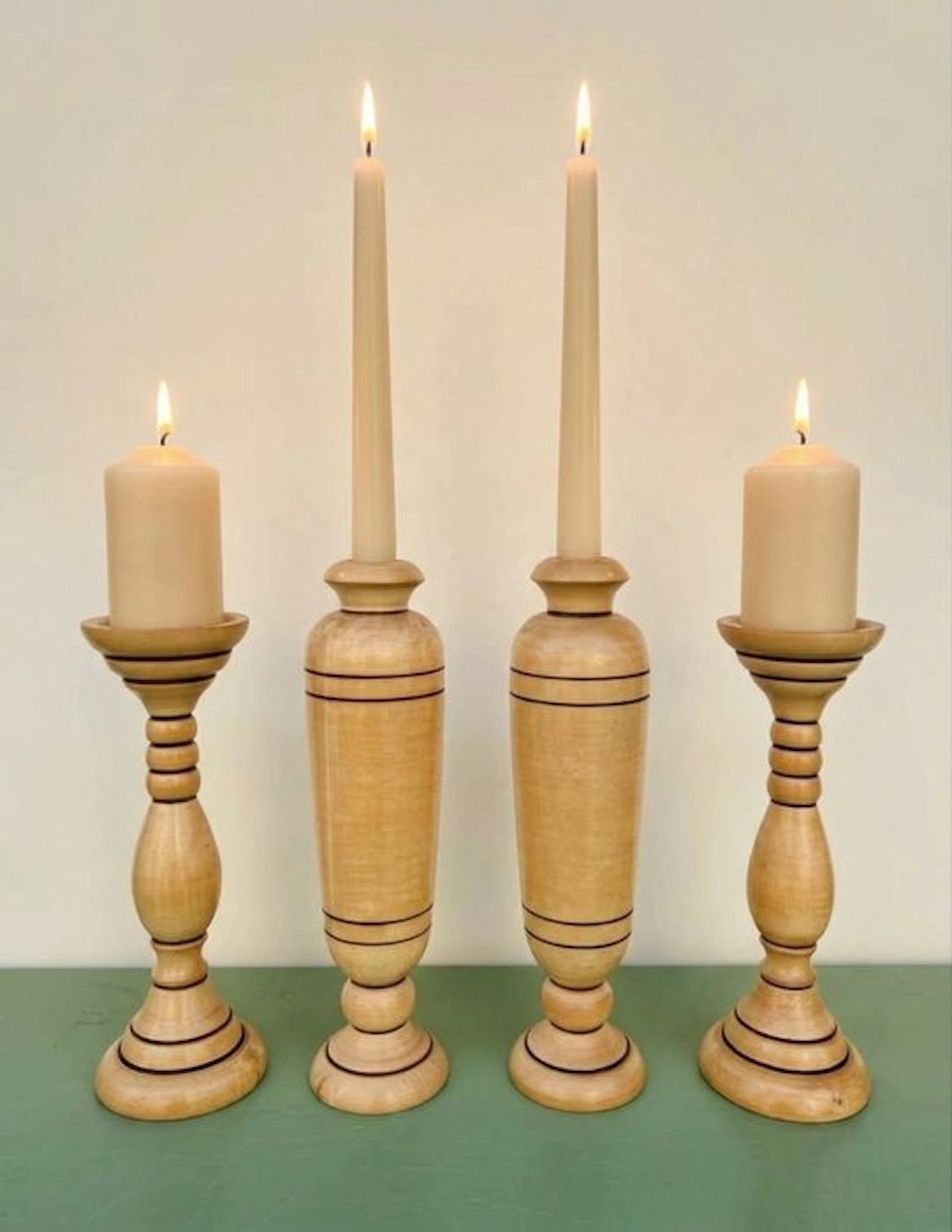 Chamberstick (4) - Wood - Set of 4
