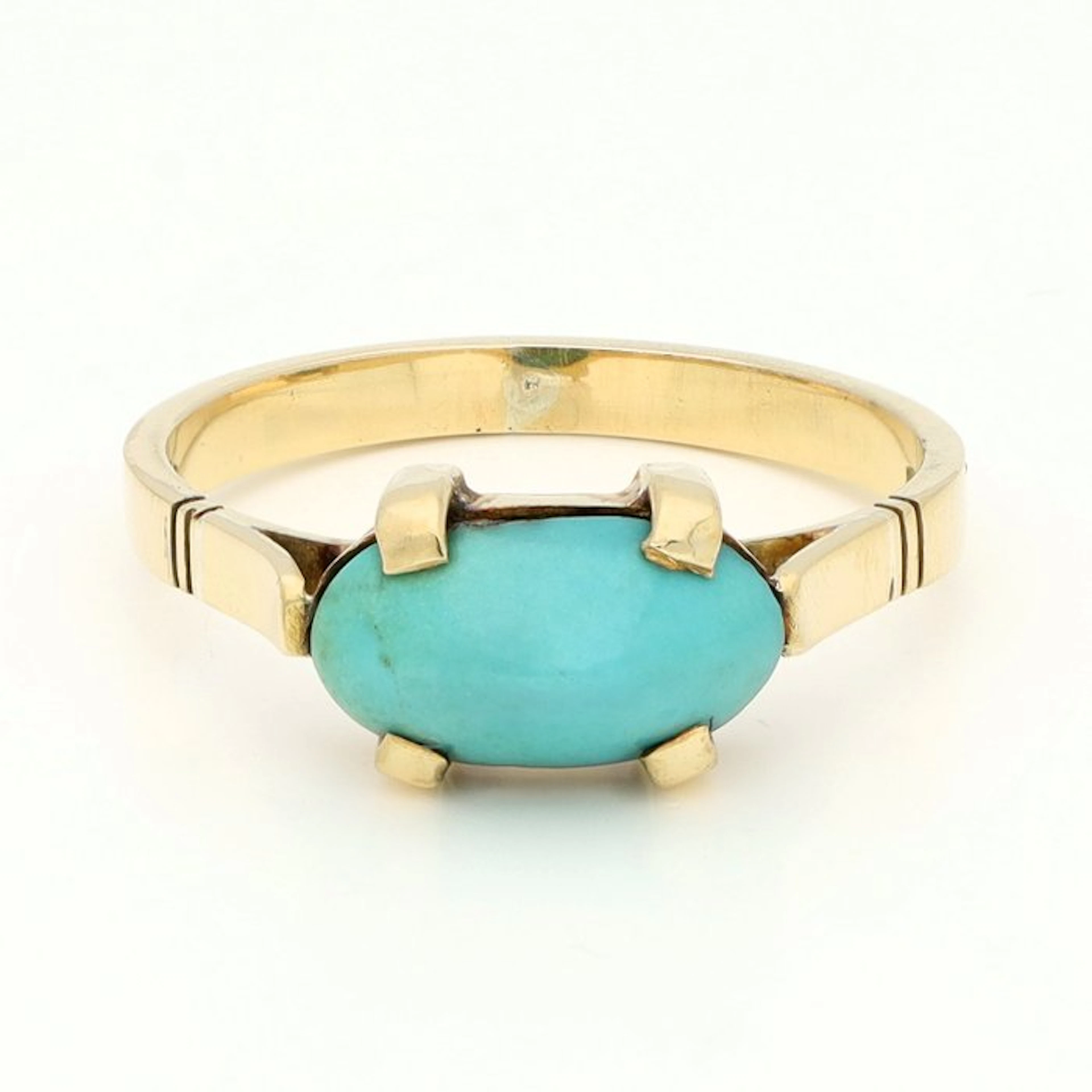 Ring - 18 kt. Yellow gold Turquoise
