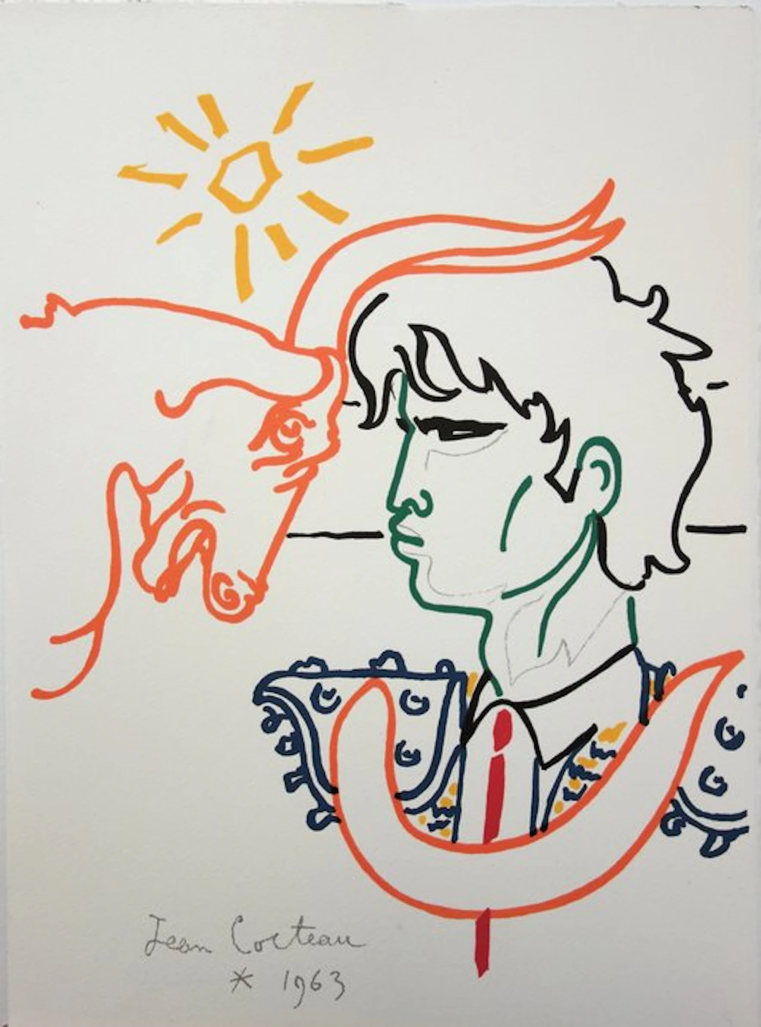 Jean Cocteau (1889-1963) - Taureau et Torero sous le soleil