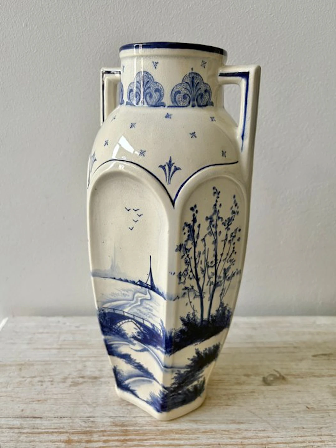Vase - Ceramic - Landscape painting - 32 cm