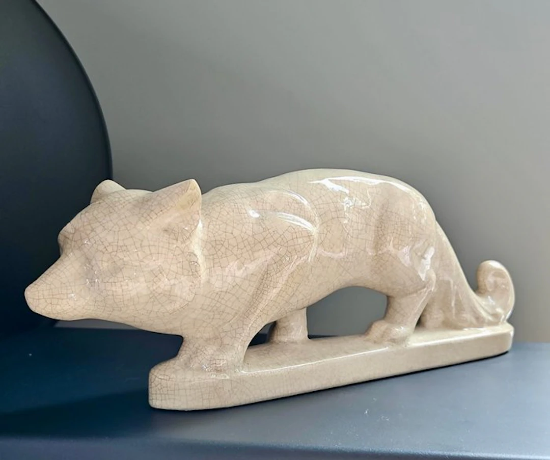 Fontinelle - Louis Fontinelle - Sculpture, Vos 39 cm - 13 cm - Earthenware