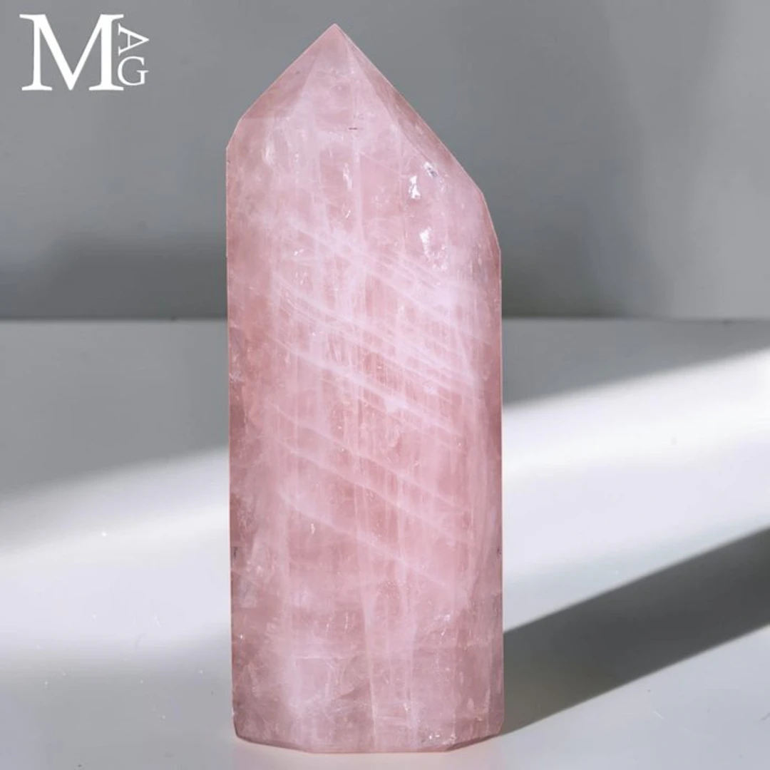 Rose Quartz Point – – Madagascar Natural Rose Quartz...