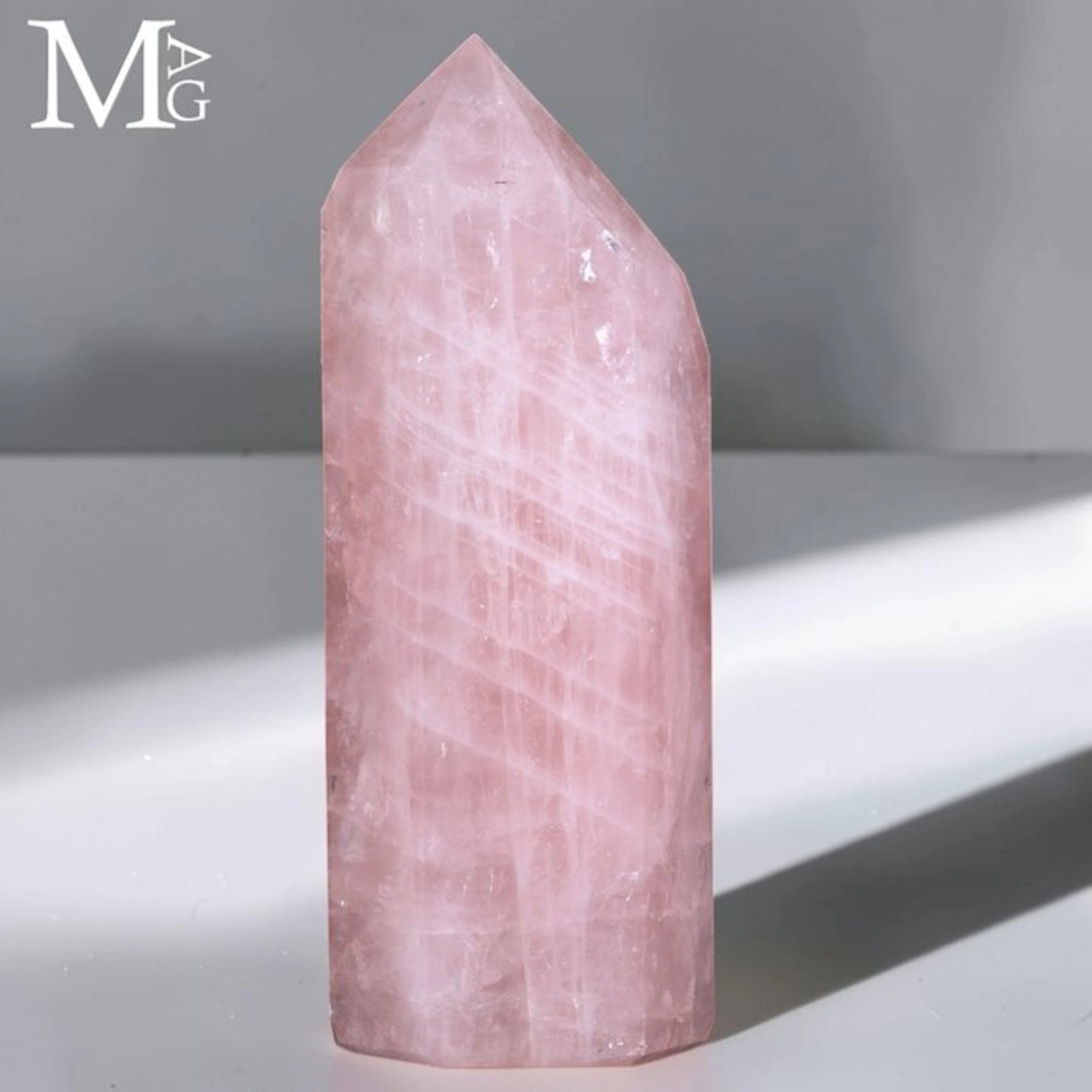 Rose Quartz Point – – Madagascar Natural Rose Quartz...