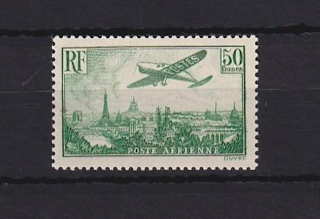 France 1936 - côte 1200€, poste aérienne, 50f vert - Yvert PA n°14a