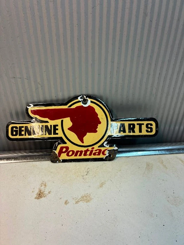 Pontiac Genuine Parts – Enamel Advertising Sign –...