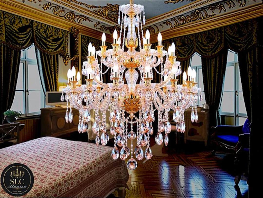 SLC Illumina - MG - Chandelier - Crystal, RCR crystal inserts - Barocco 30L