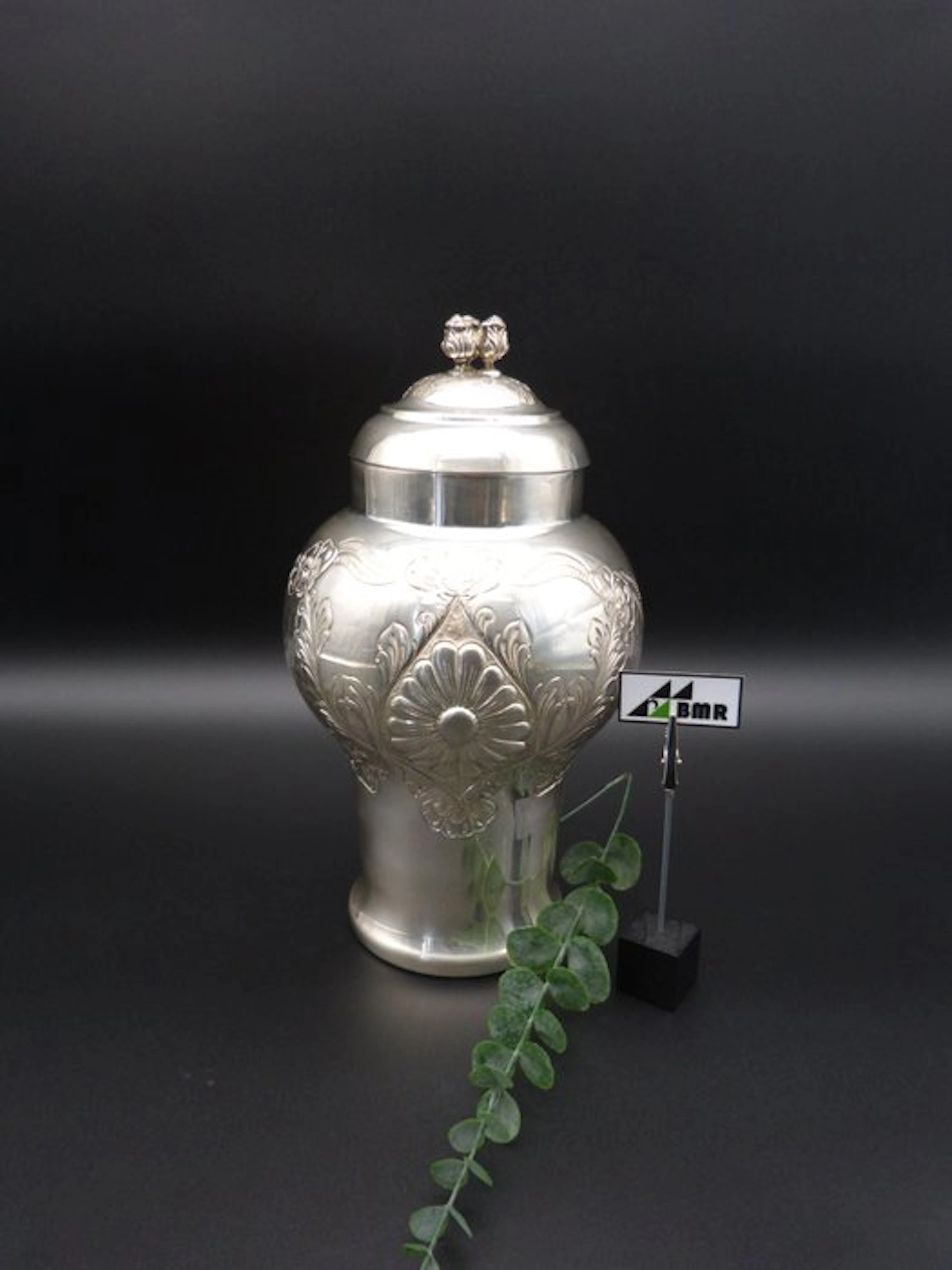 Lidded vase - .800 silver - Italian