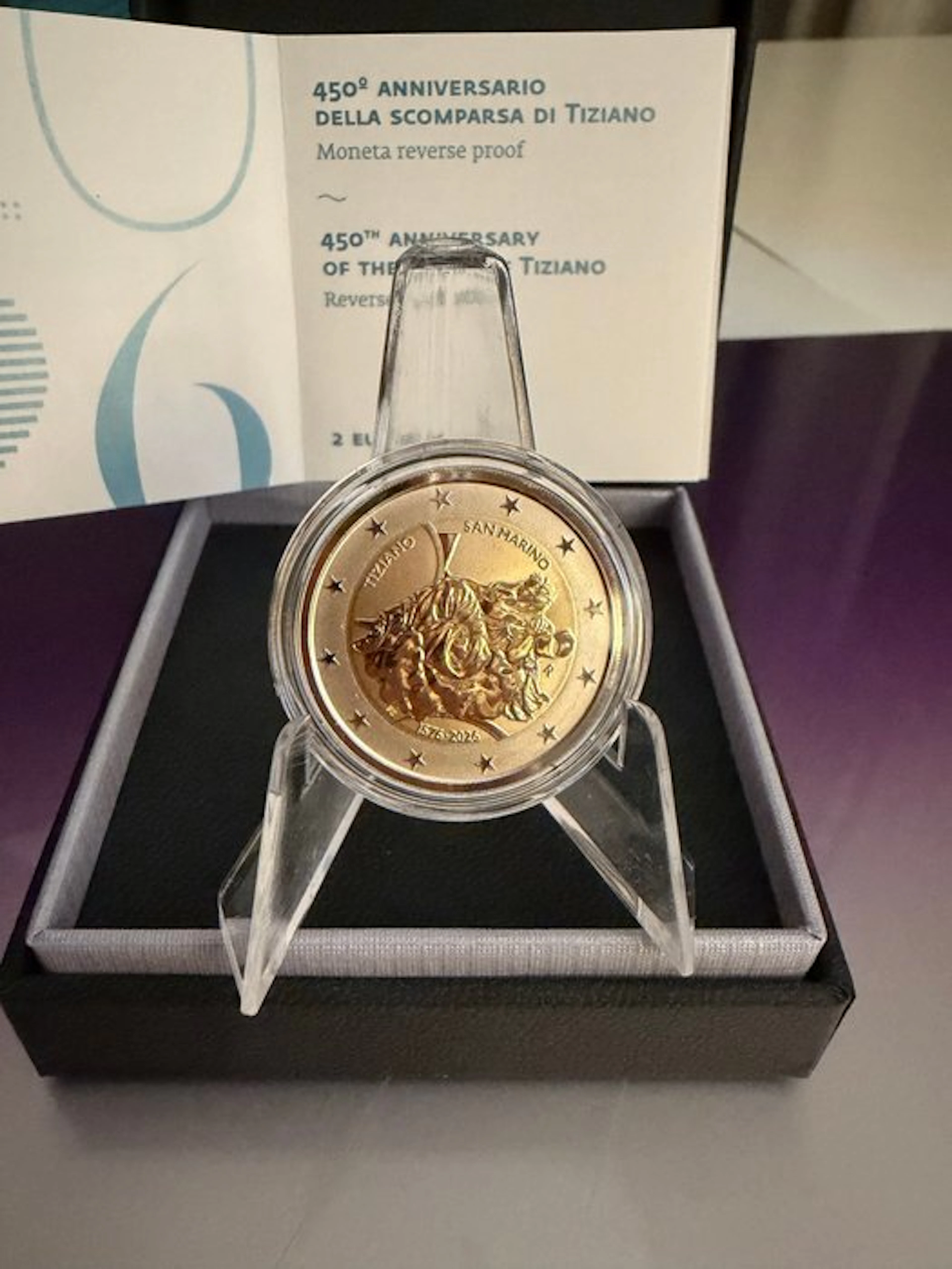 San Marino. 2 Euro 2026 "Tiziano" Reverse Proof (No reserve price)