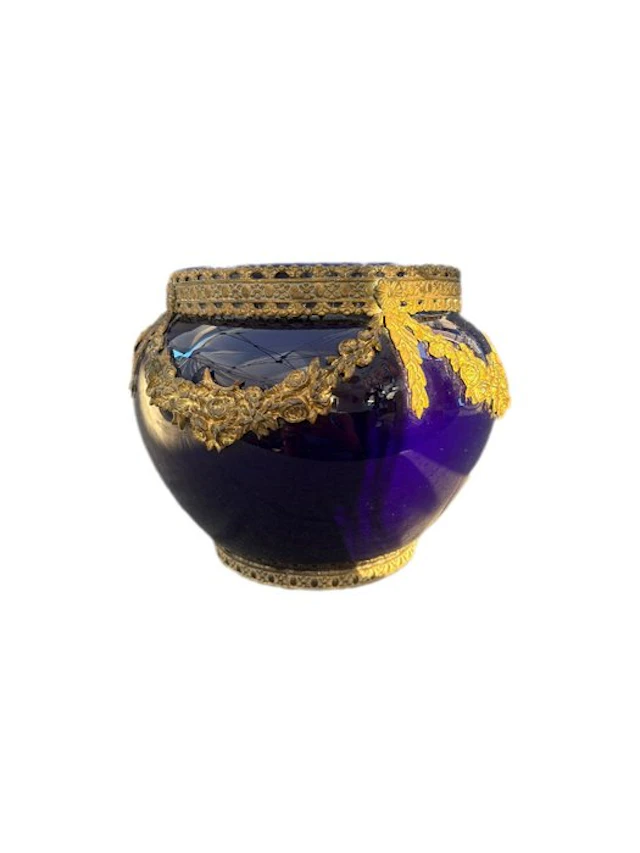 Laveno - Vase - Ceramic, Brass - Cachepot from the 1920s