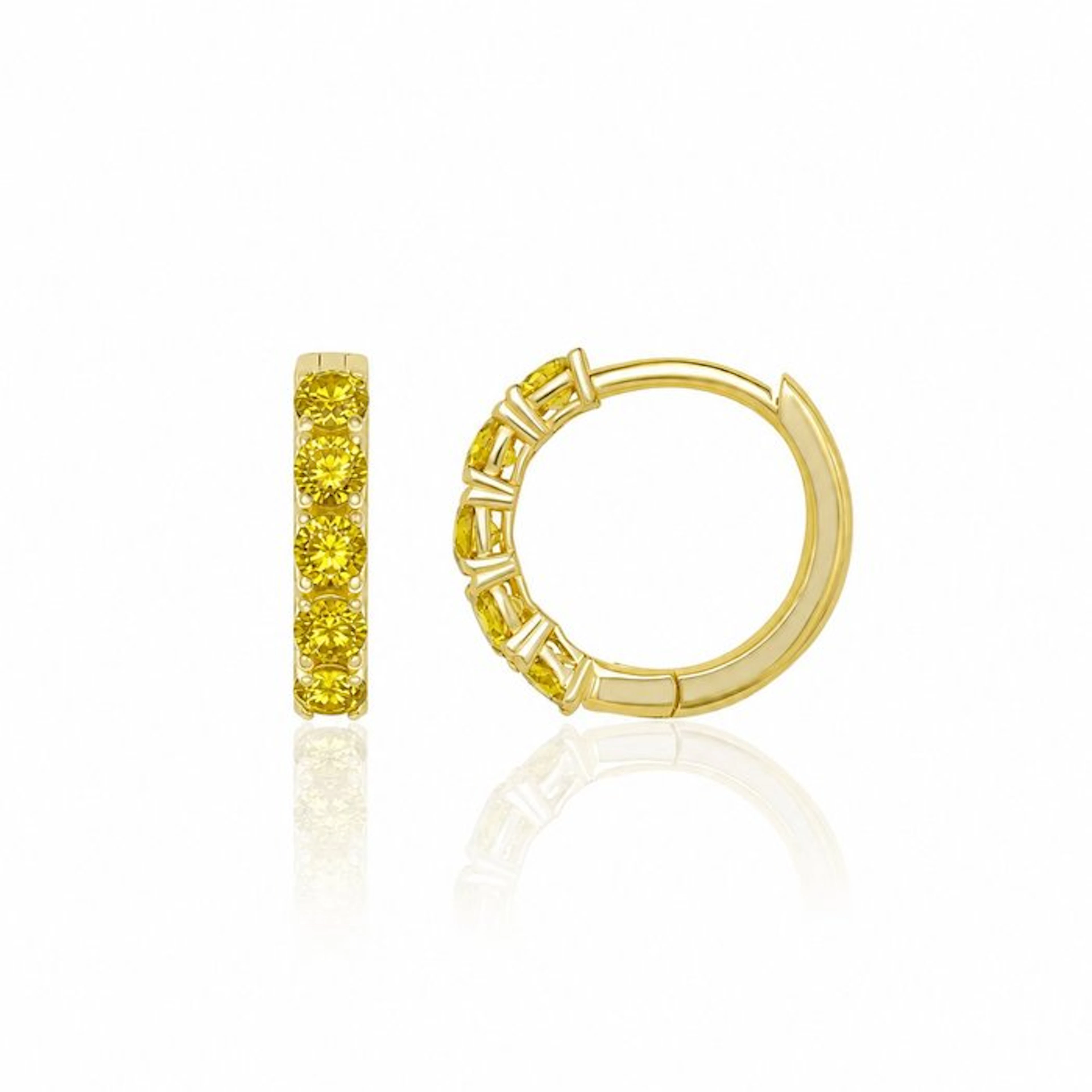 Earrings - 18 kt. Yellow gold - 1.07ct. tw. Yellow Diamond (Natural coloured)