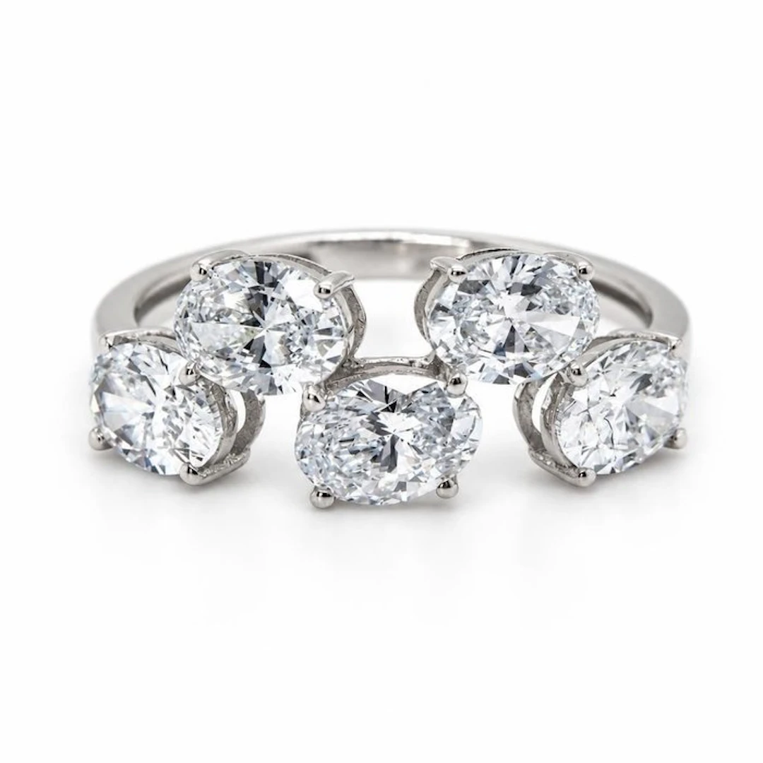 No reserve price - Ring - 14 kt. White gold - 2.19ct. tw. Diamond (Lab-grown)