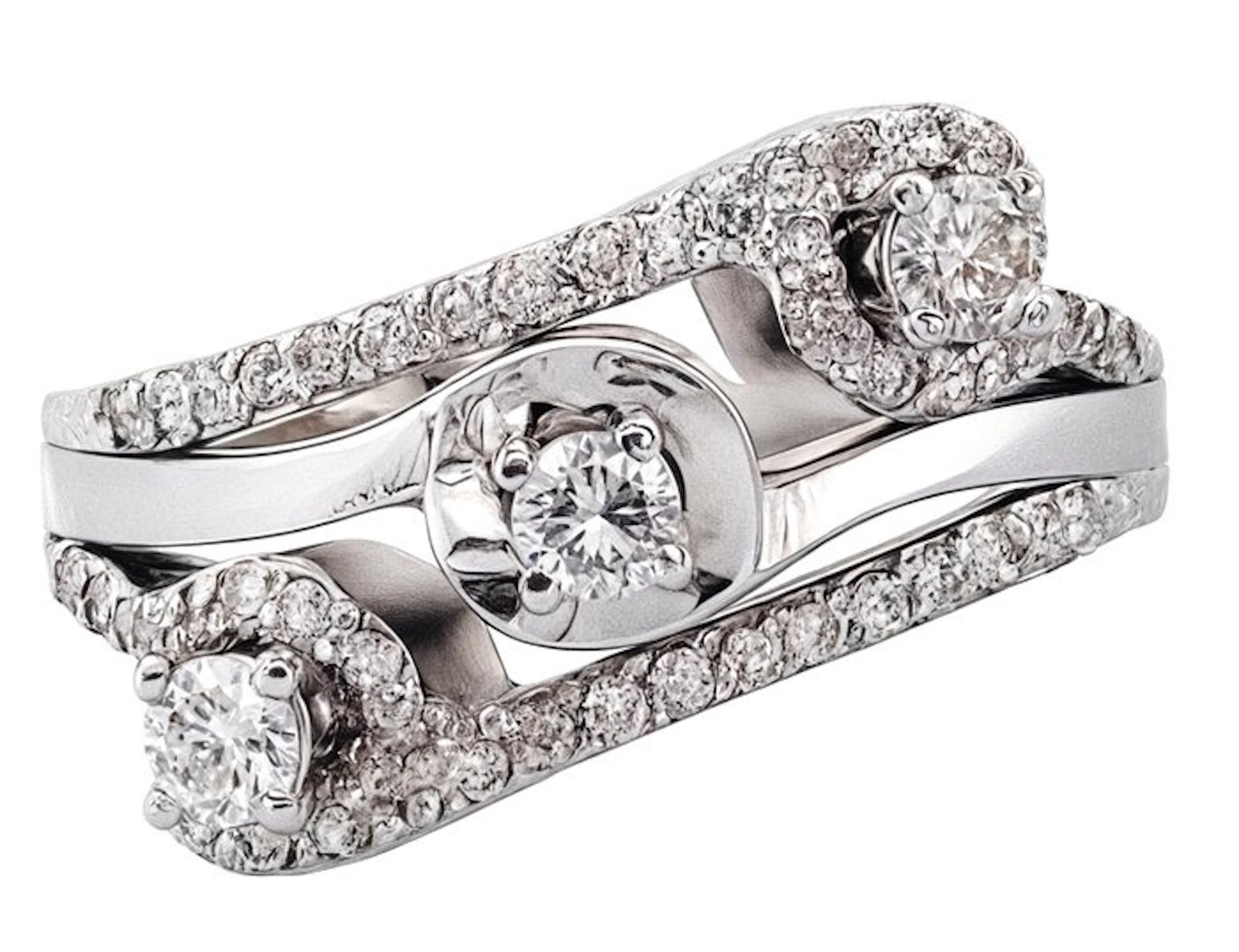 Ring - 18 kt. White gold Diamond (Natural)
