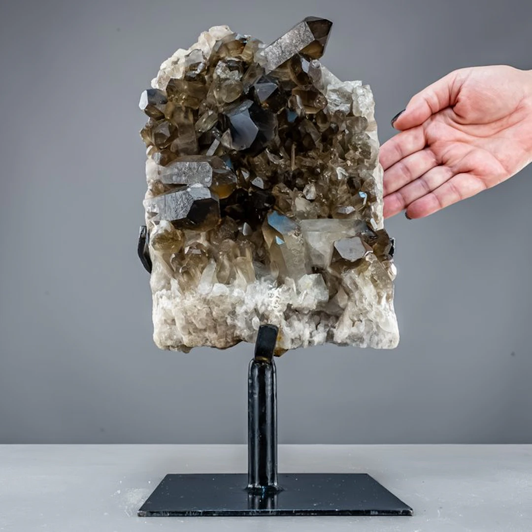 Smoky quartz on a stand