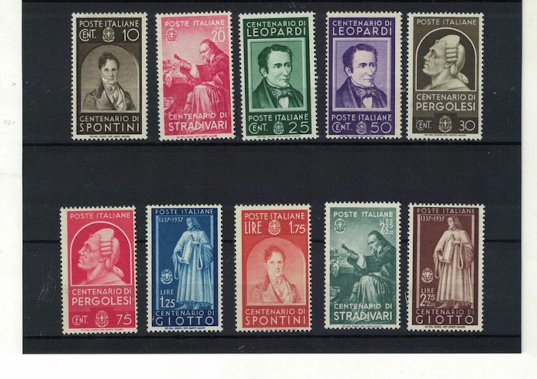 Italy Kingdom - 1937 Illustrious Men complete series mnh** - sassone S91