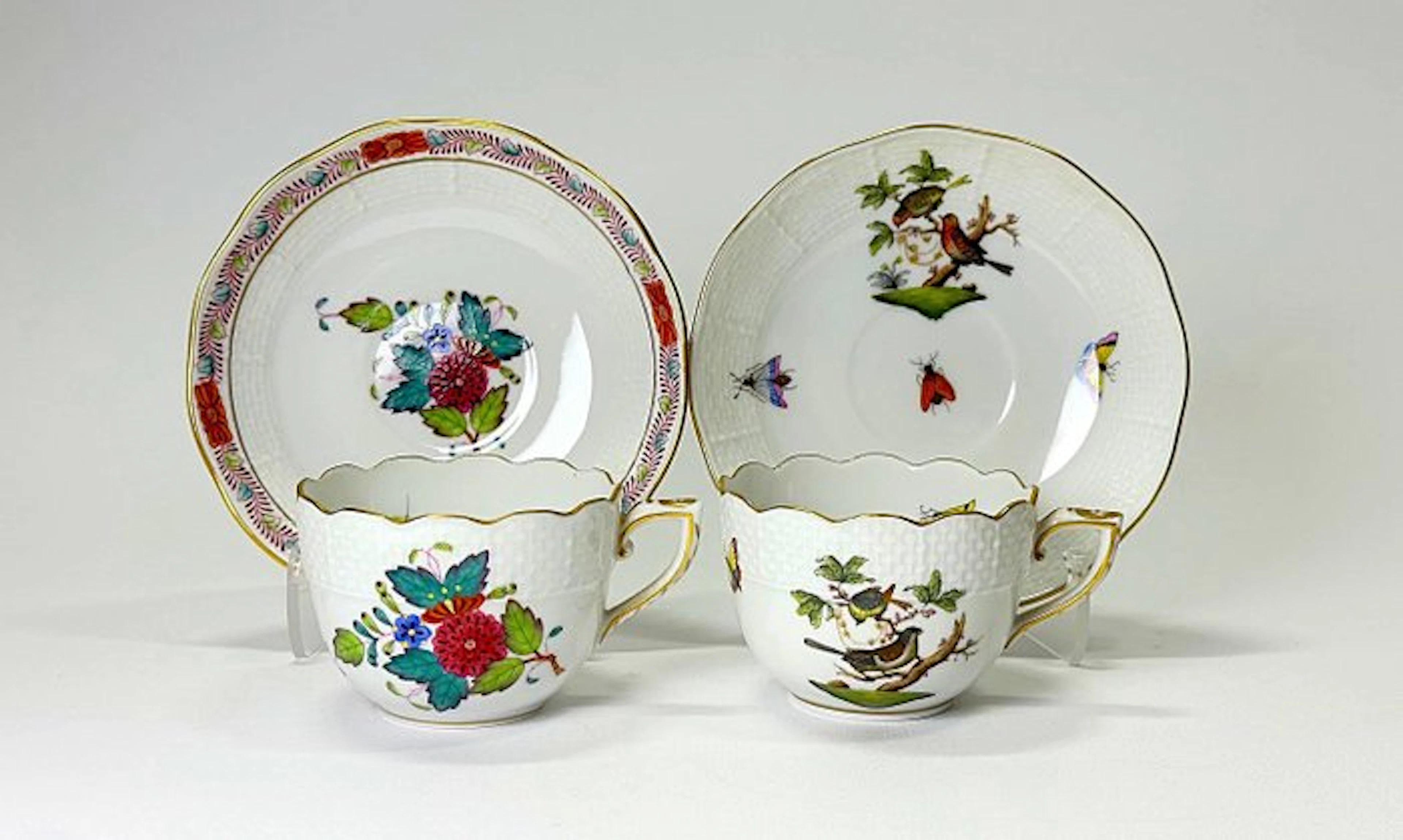 Herend Coppia di Tazzine con Piattino – Decori "Apponyi"...