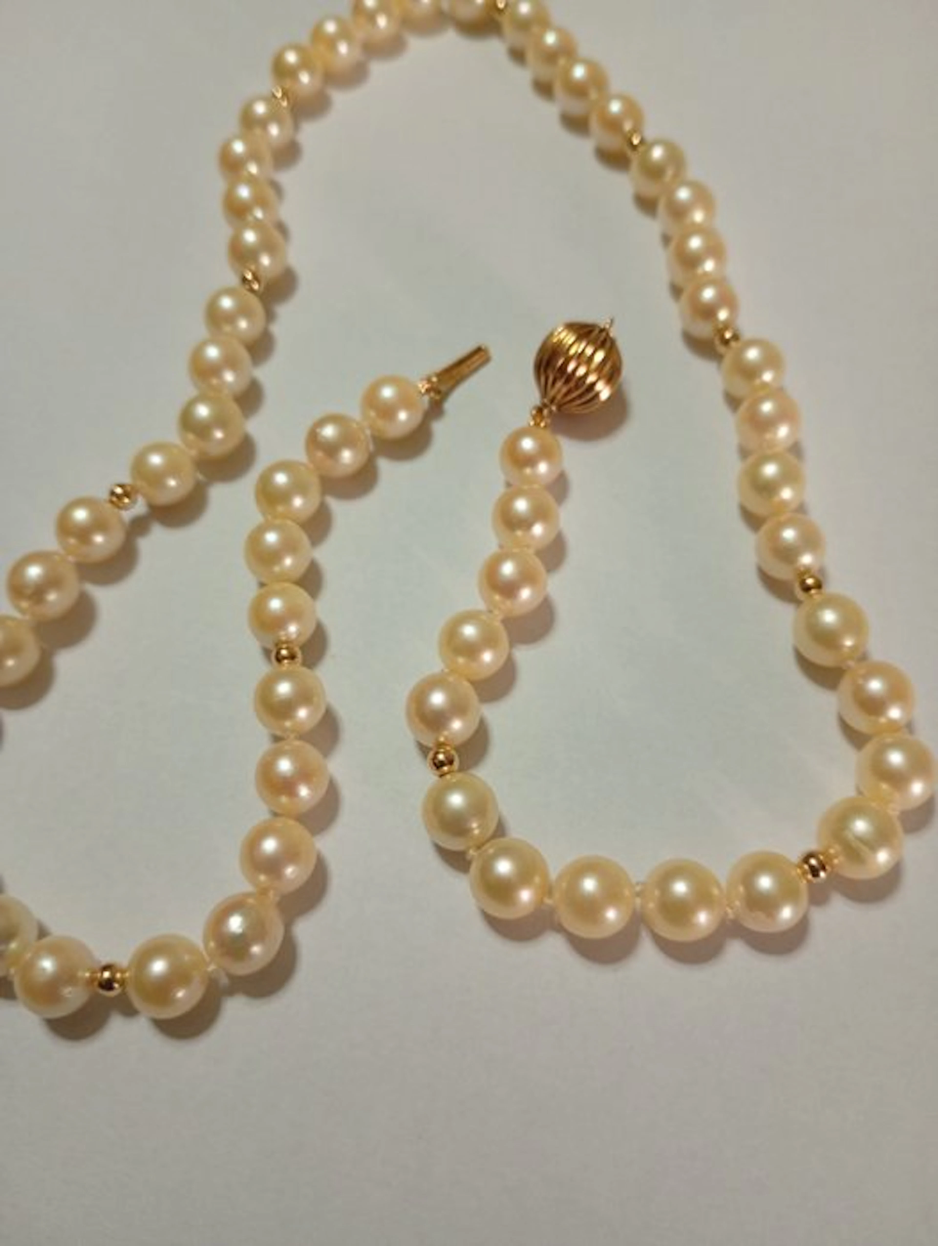 Choker necklace - 18 kt. Yellow gold Pearl - Pearl and 18k gold necklace.
