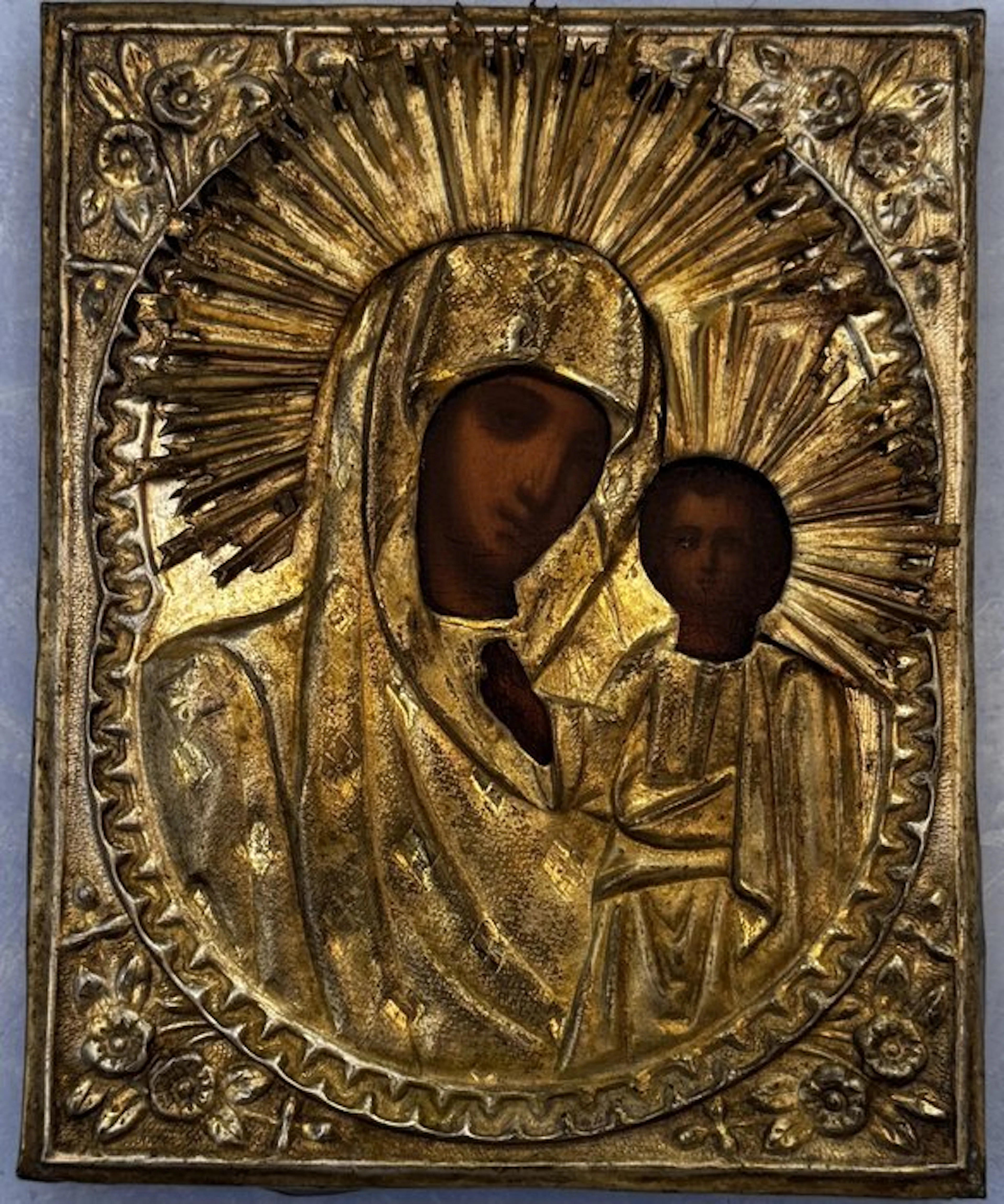 Icon - Mother of God of Kazan - Wood, Metal