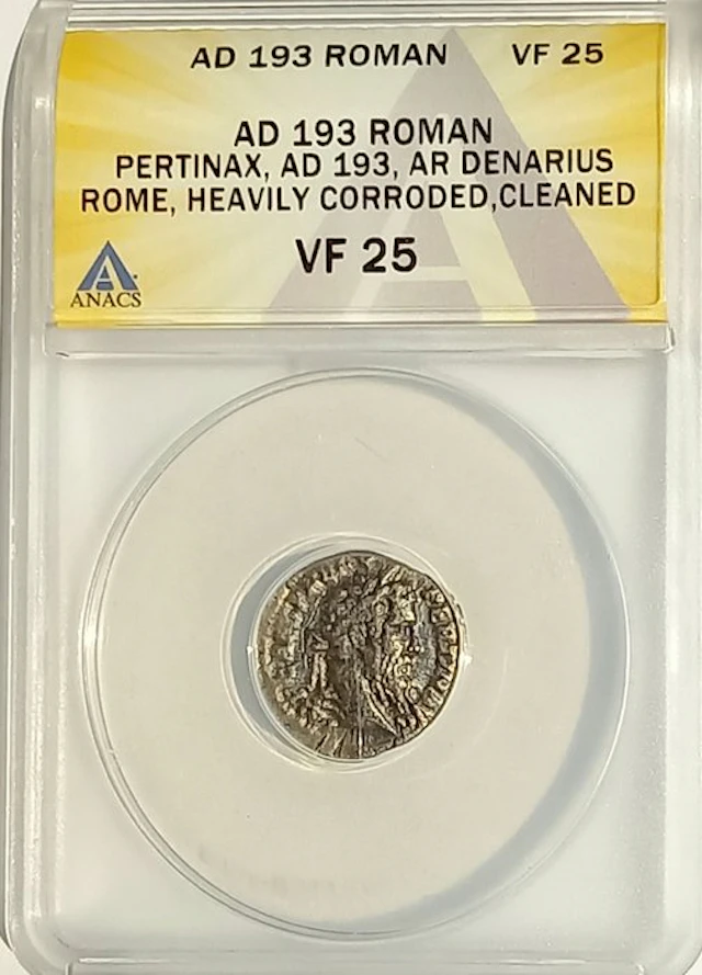 Roman Empire. Pertinax (AD 193). Denarius - VOT DECEN