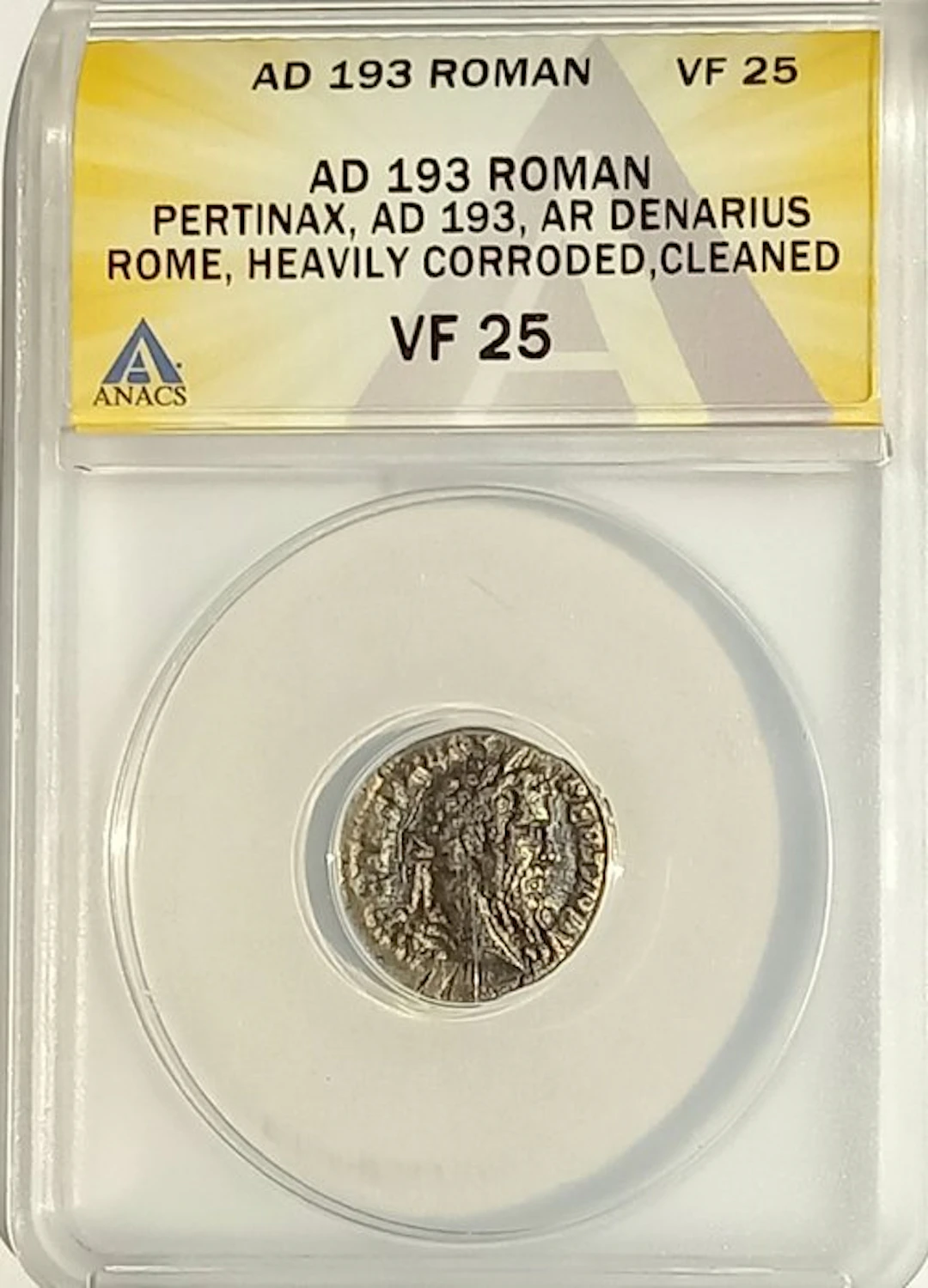 Roman Empire. Pertinax (AD 193). Denarius - VOT DECEN