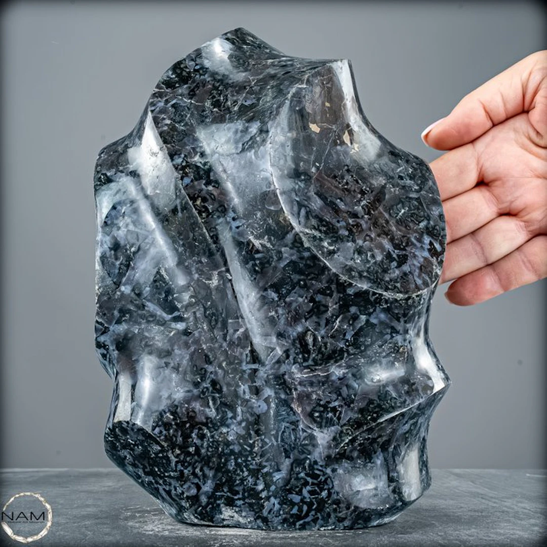 Large Natural Merlinit - Indigo Gabbro Flame- 5255.19 g