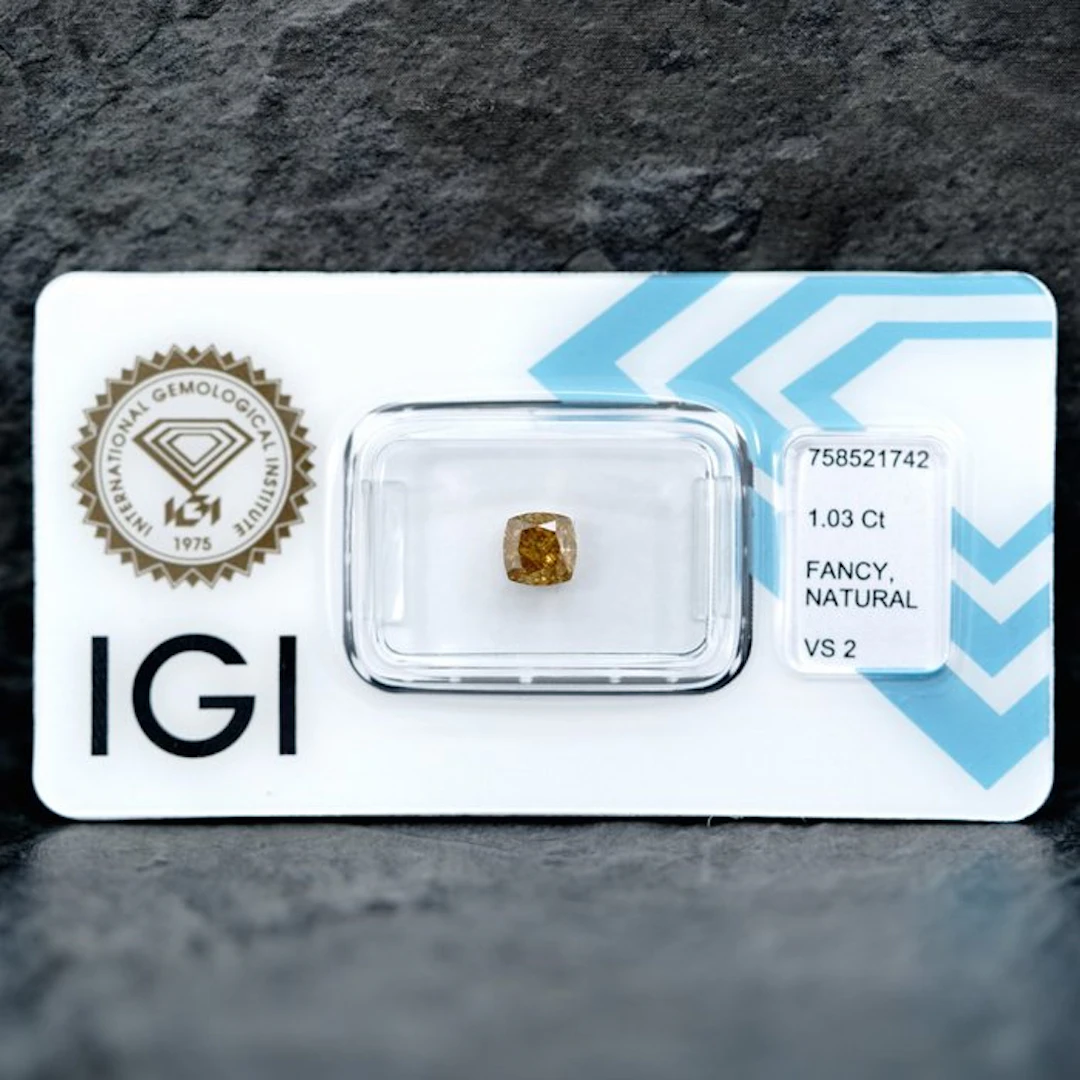1 pcs Diamond (Natural coloured) - 1.03 ct - Square...