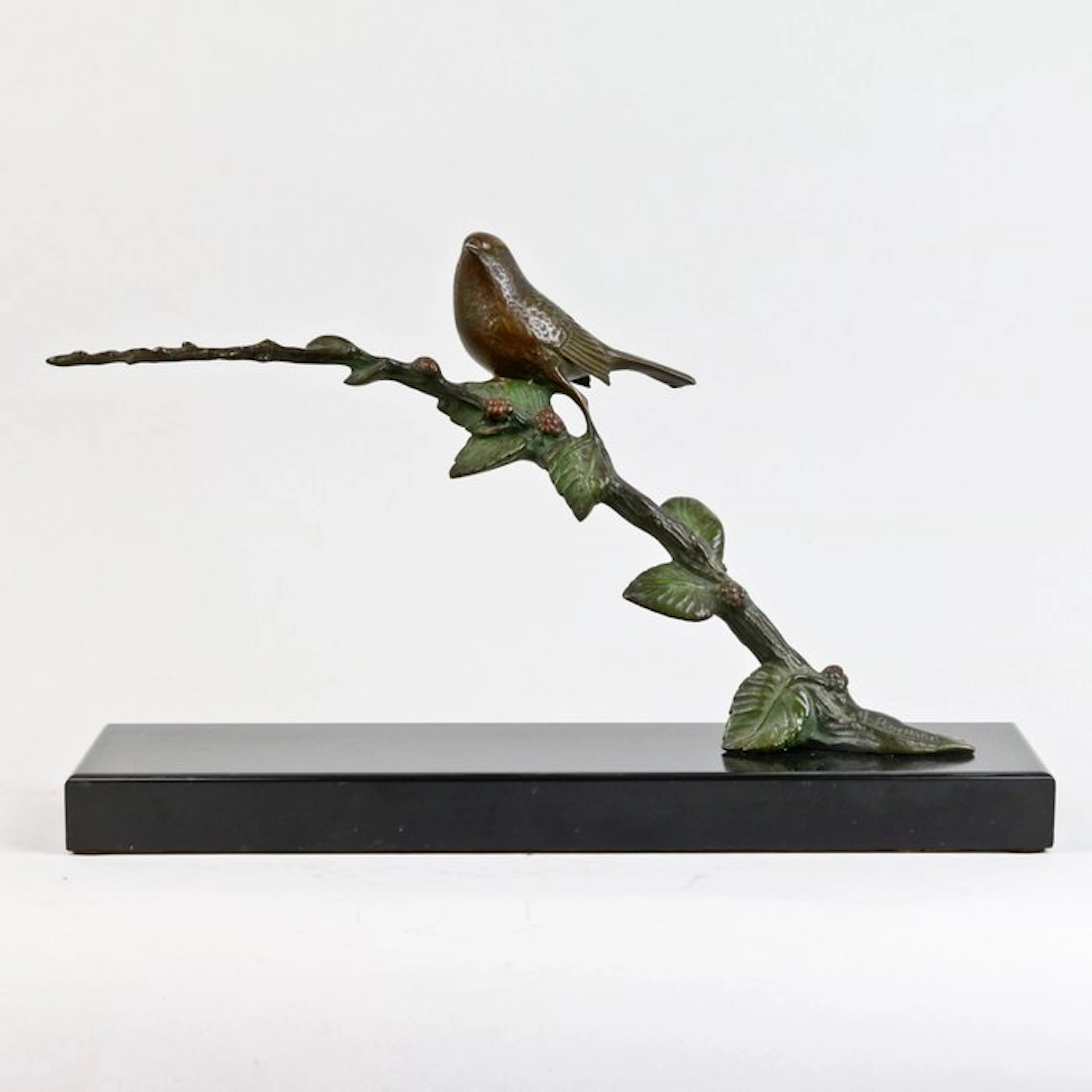 Irenee Rochard - Sculpture, Bird on a Branch - 23.3 cm - Bronze
