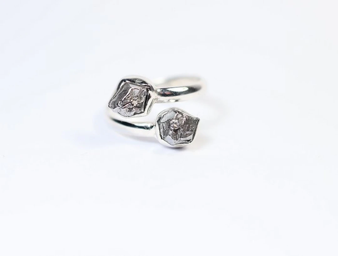 Meteorite Campo del Cielo ring / new 925. Sterling silver - 3.75 g - (1)