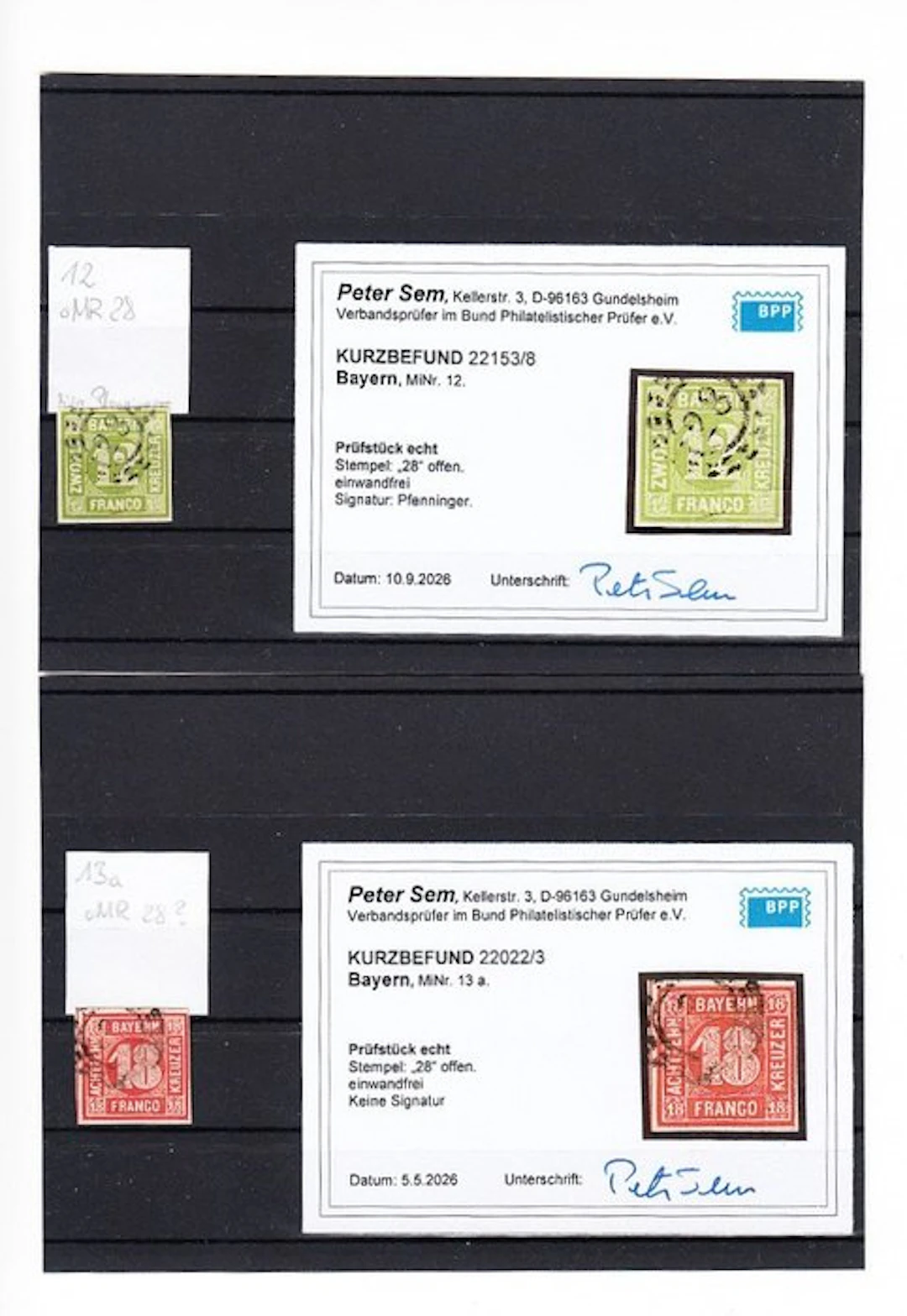 Bavaria 1862 - 2 very clean and very beautiful masterpieces