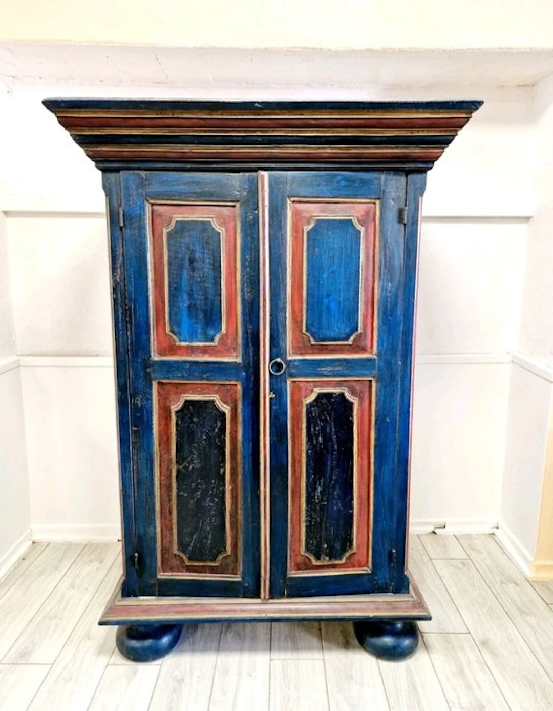 Cupboard - Hardwood - Antique Painted Cupboard
