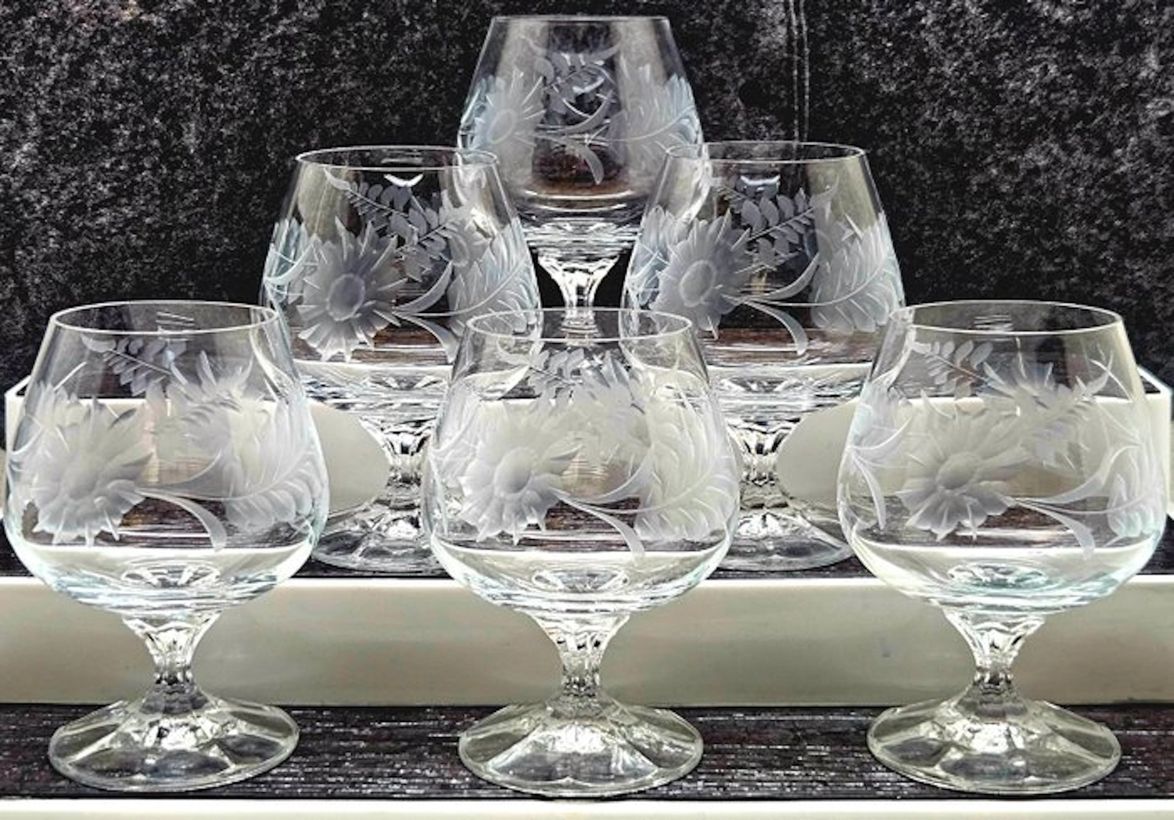 |-❥(6) x *Bohemia 24% Bleikristall (Czechoslovakia)* - Elegantes Set