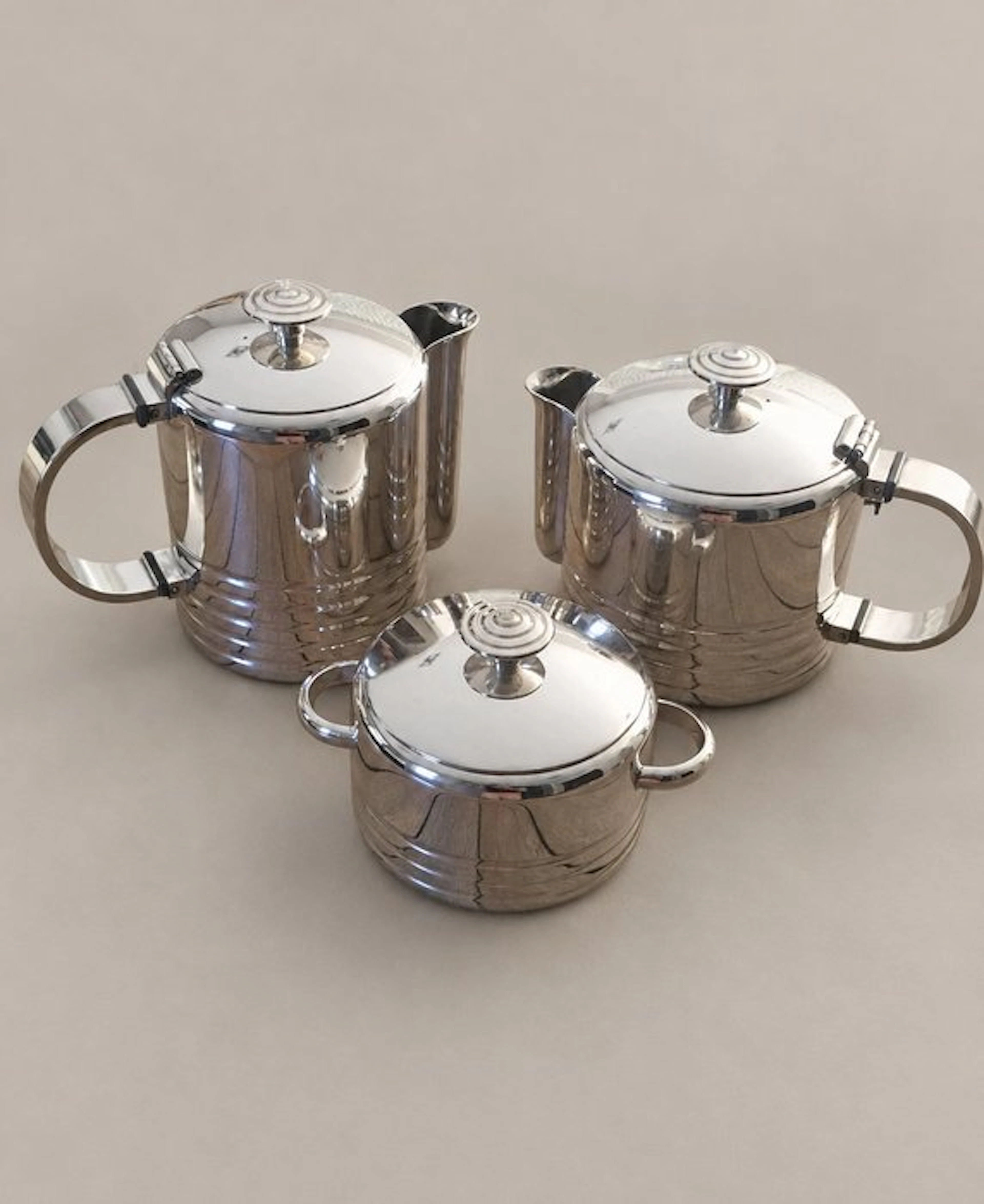 Christofle - Luc Lanel - Coffee service (3) - Ondulation - Silverplated