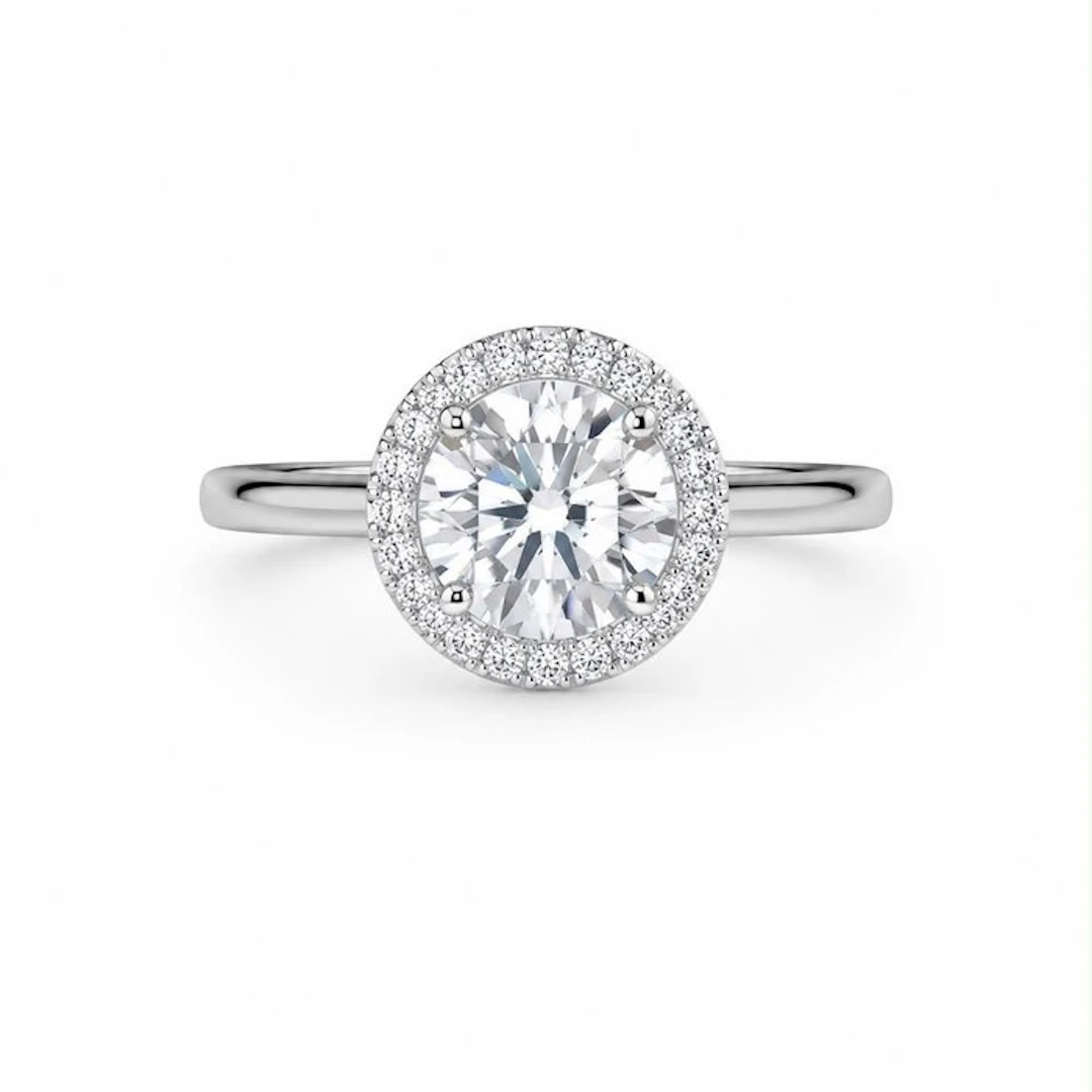 No reserve price - Ring - 14 kt. White gold - 1.10ct. tw. Diamond (Lab-grown)