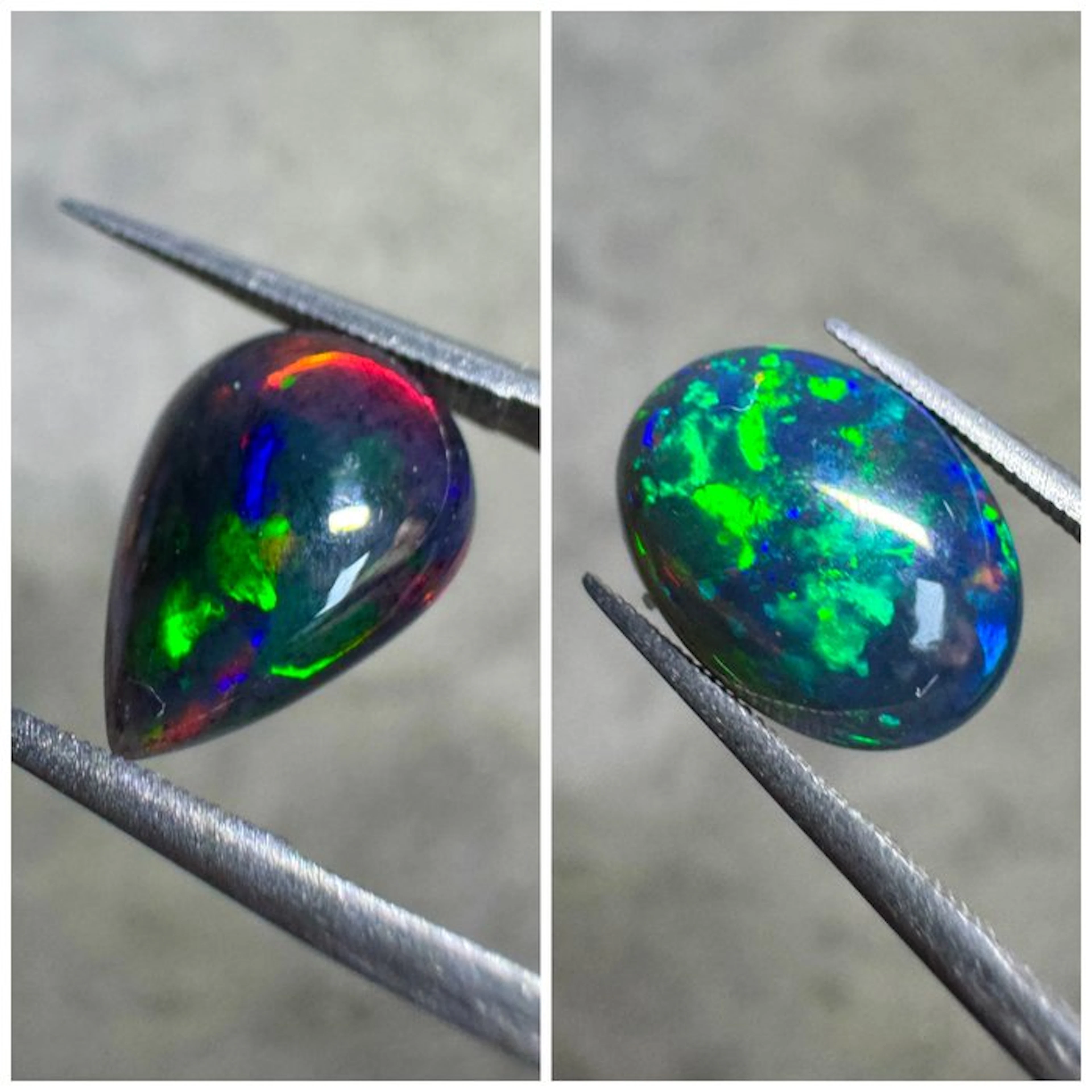 Lot of 2 natural Ethiopian black opals