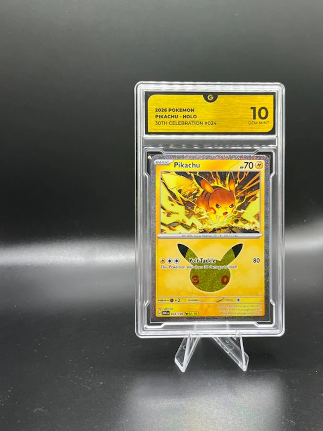 Pokémon - 1 Graded card - Pikachu 024 30TH Anniversary - GG 10