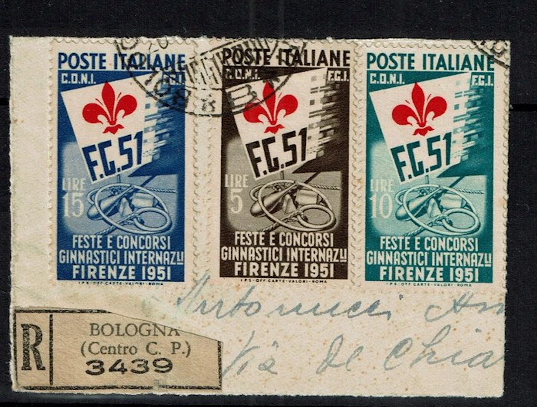 Italian Republic 1951 - Florence's Gymnastic Festivals and Contests on Fragment