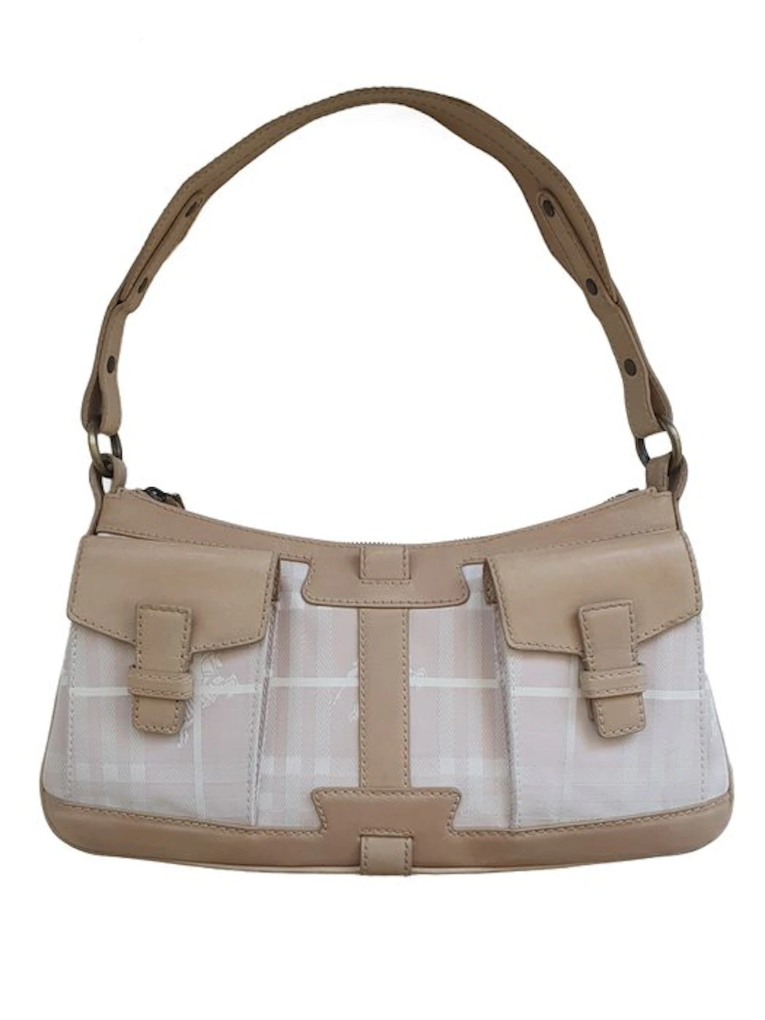 Burberry - Pale Pink Nova Check Plaid Shoulder Bag - Shoulder bag