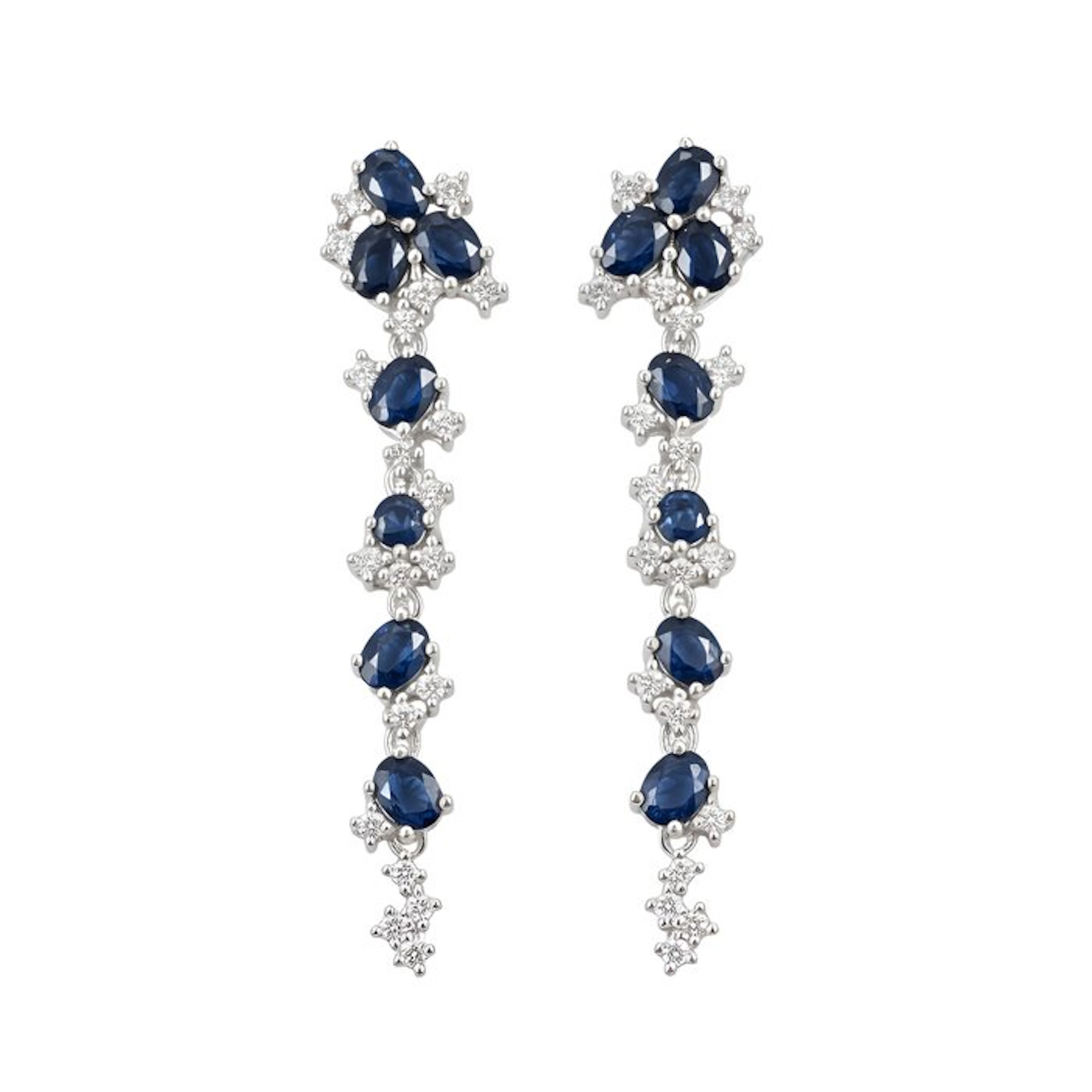 No reserve price - Earrings Gold-plated Sapphire - Topaz - 18kt Gold Plated