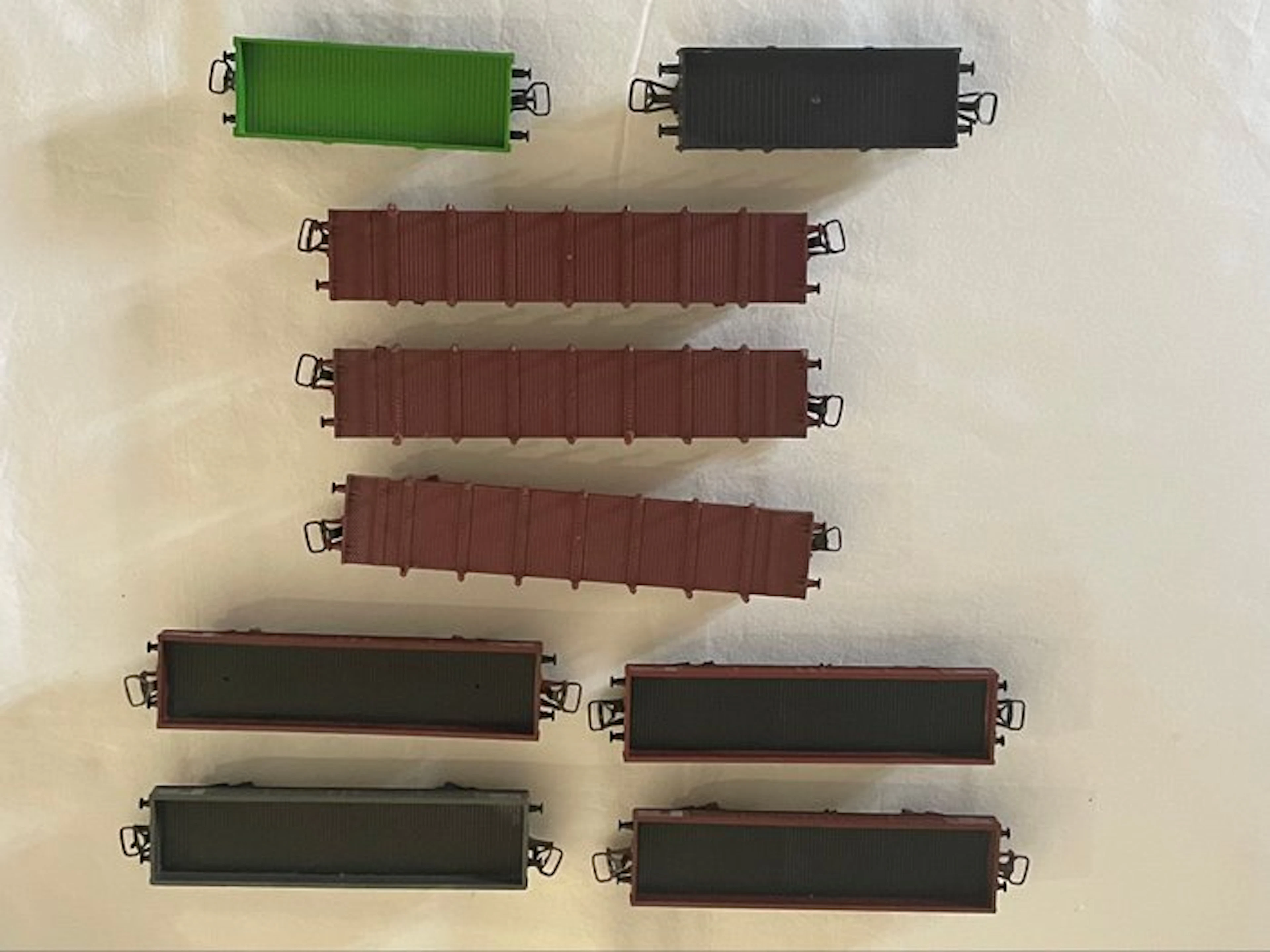 Jouef H0 - Model train wagon (9) - Set of flat wagons and...