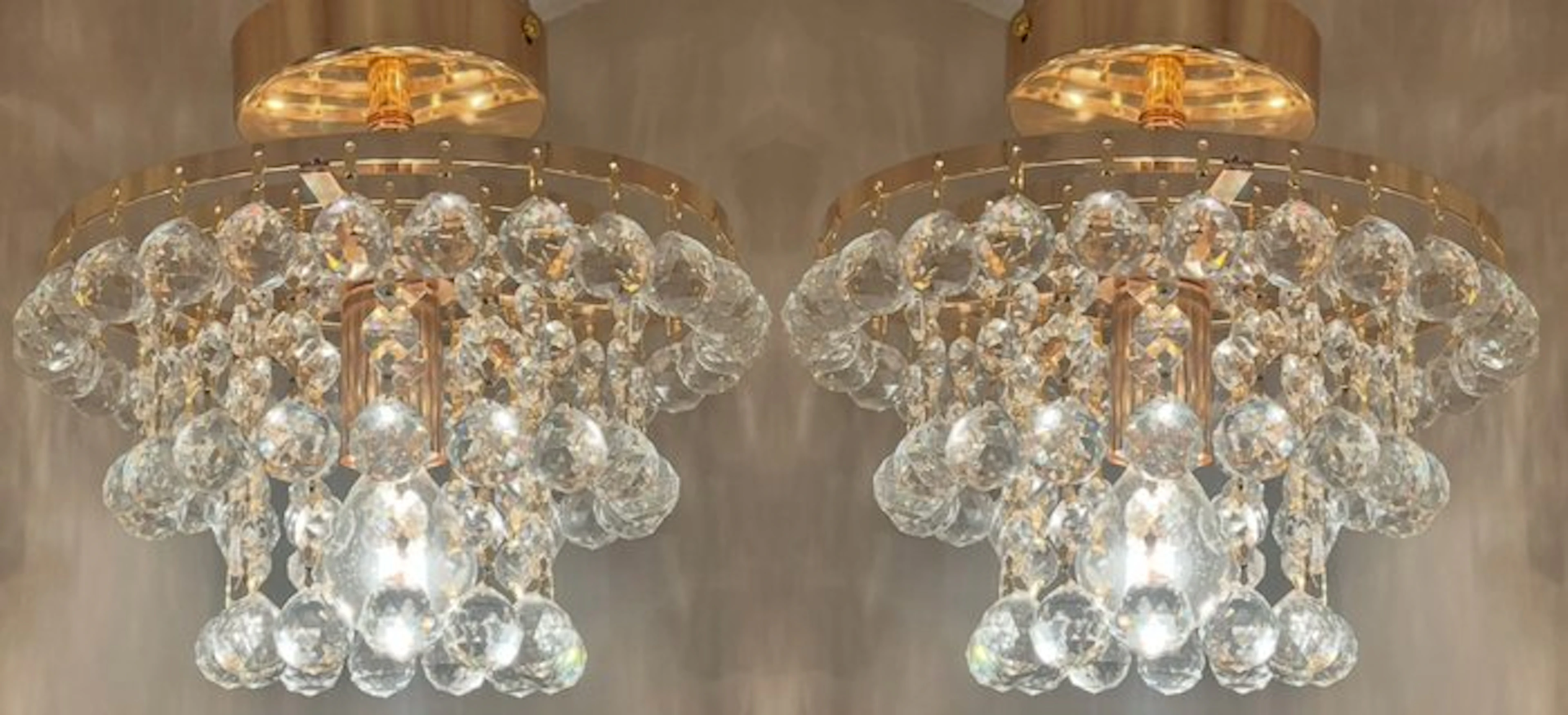 Swarovski - Chandelier (2) - Crystal, Gold leaf