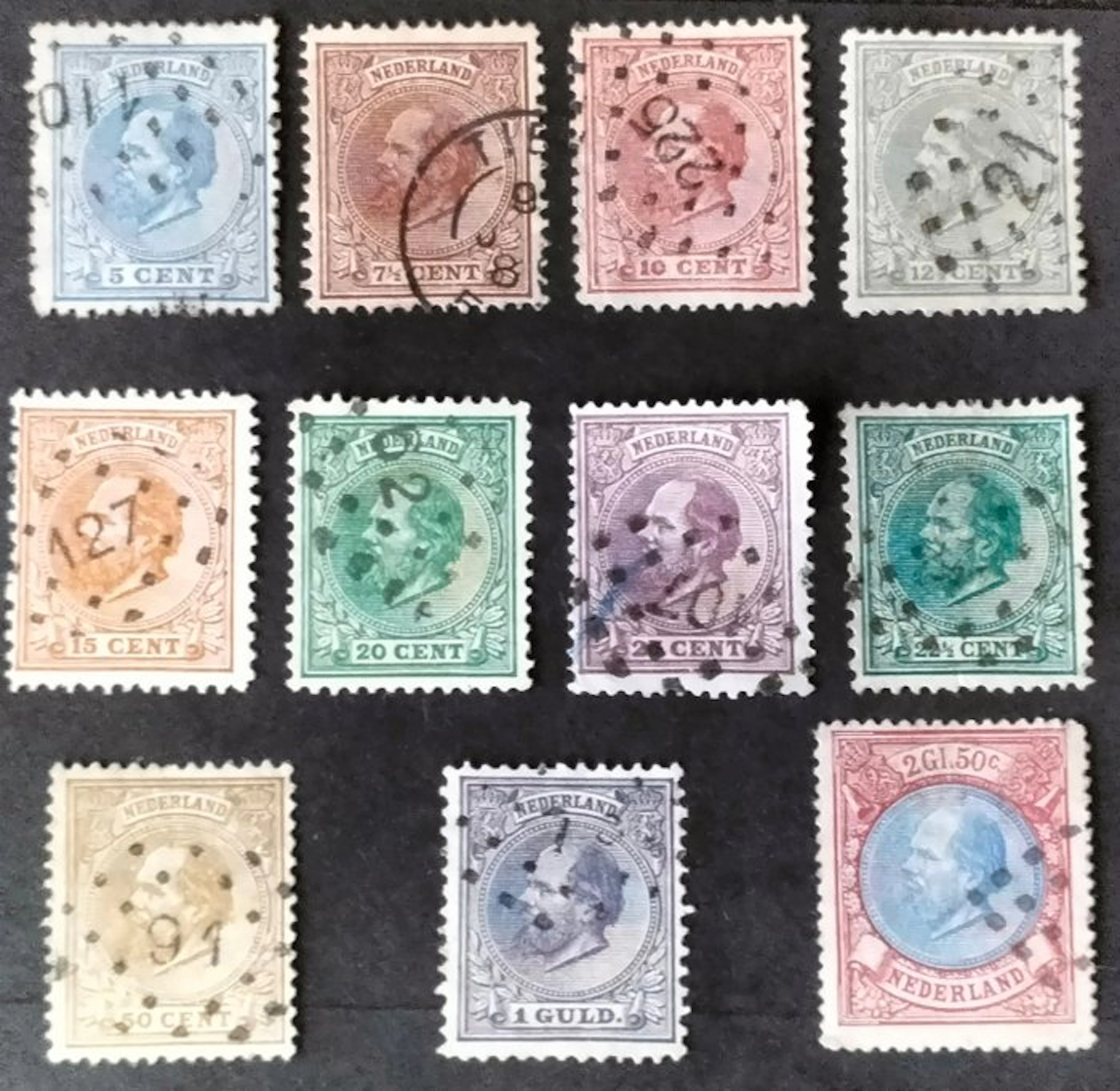 Netherlands 1872/1888 - William III - Nvph 19/29