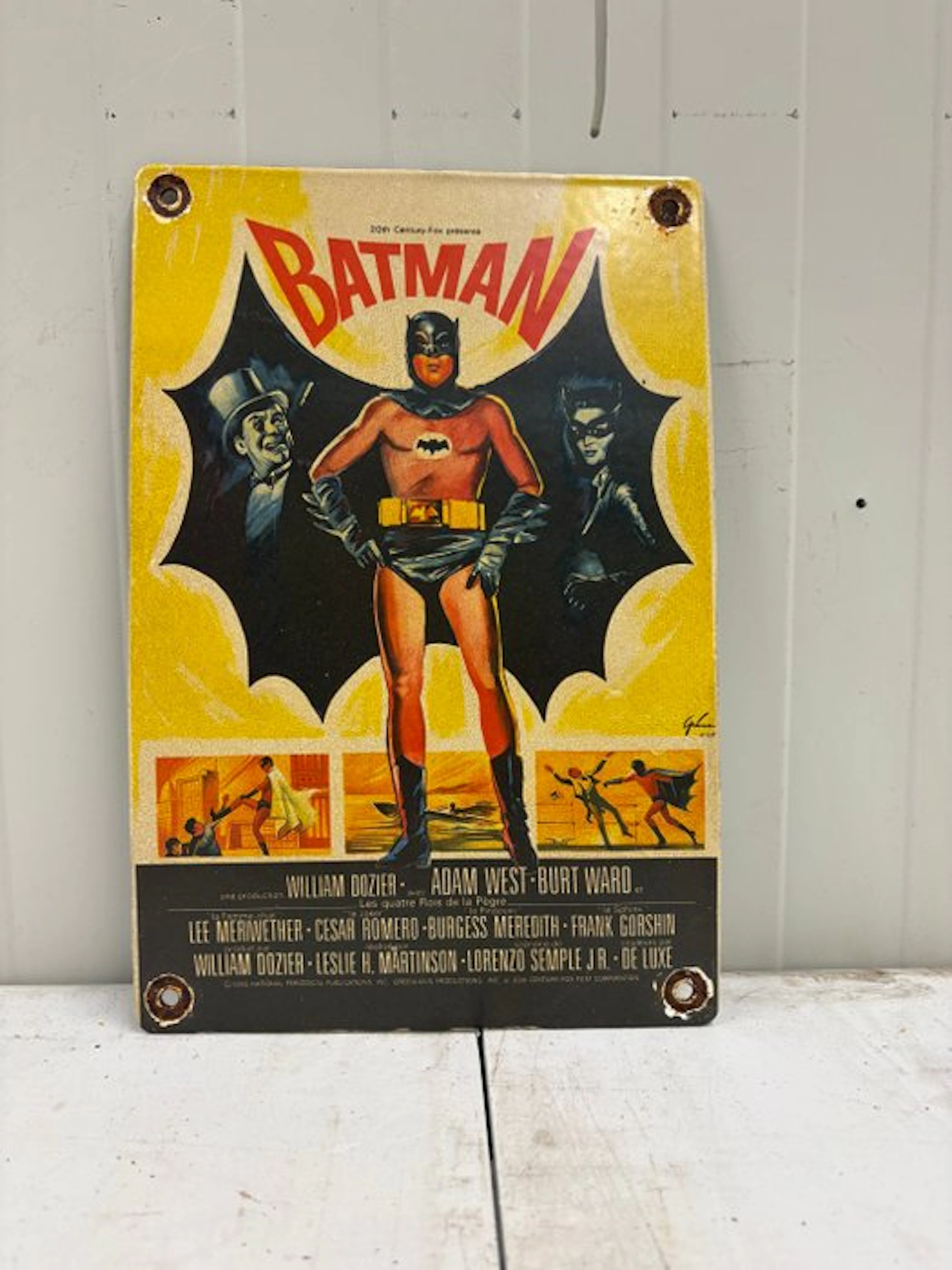 Batman – Adam West & Catwoman – Emaille Filmposter Bord - Enamel sign - Enamel