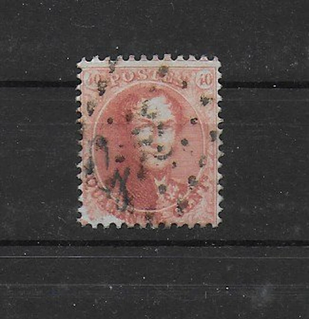 Belgium 1863 - 16B with bank mark Guilloché