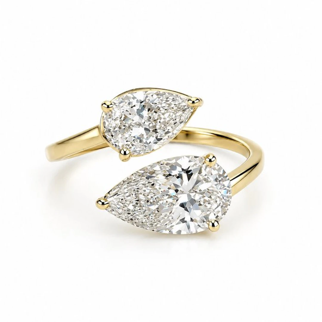 No reserve price - Ring - 14 kt. Yellow gold - 4.07ct. tw. Diamond (Lab-grown)