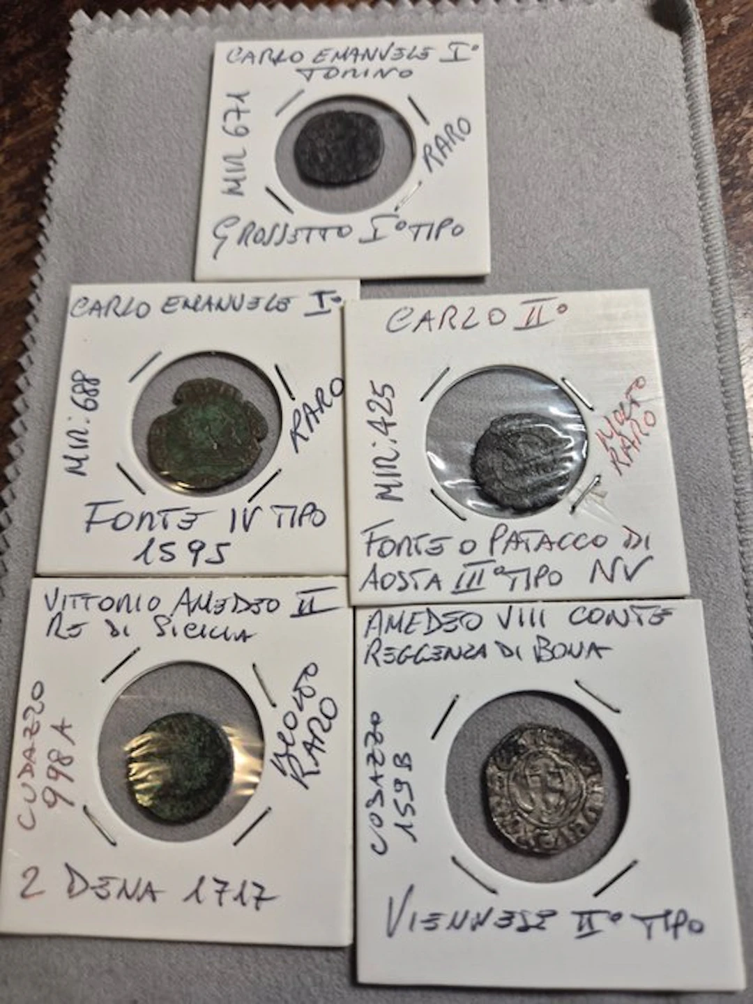 Italy. Lotto 5 monete Casa Savoia Amedeo VIII Carlo II...