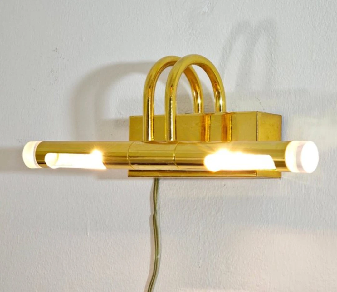 Lumina - Wall lamp - Steel, Brass, plexiglass - Design Italy 1980/90