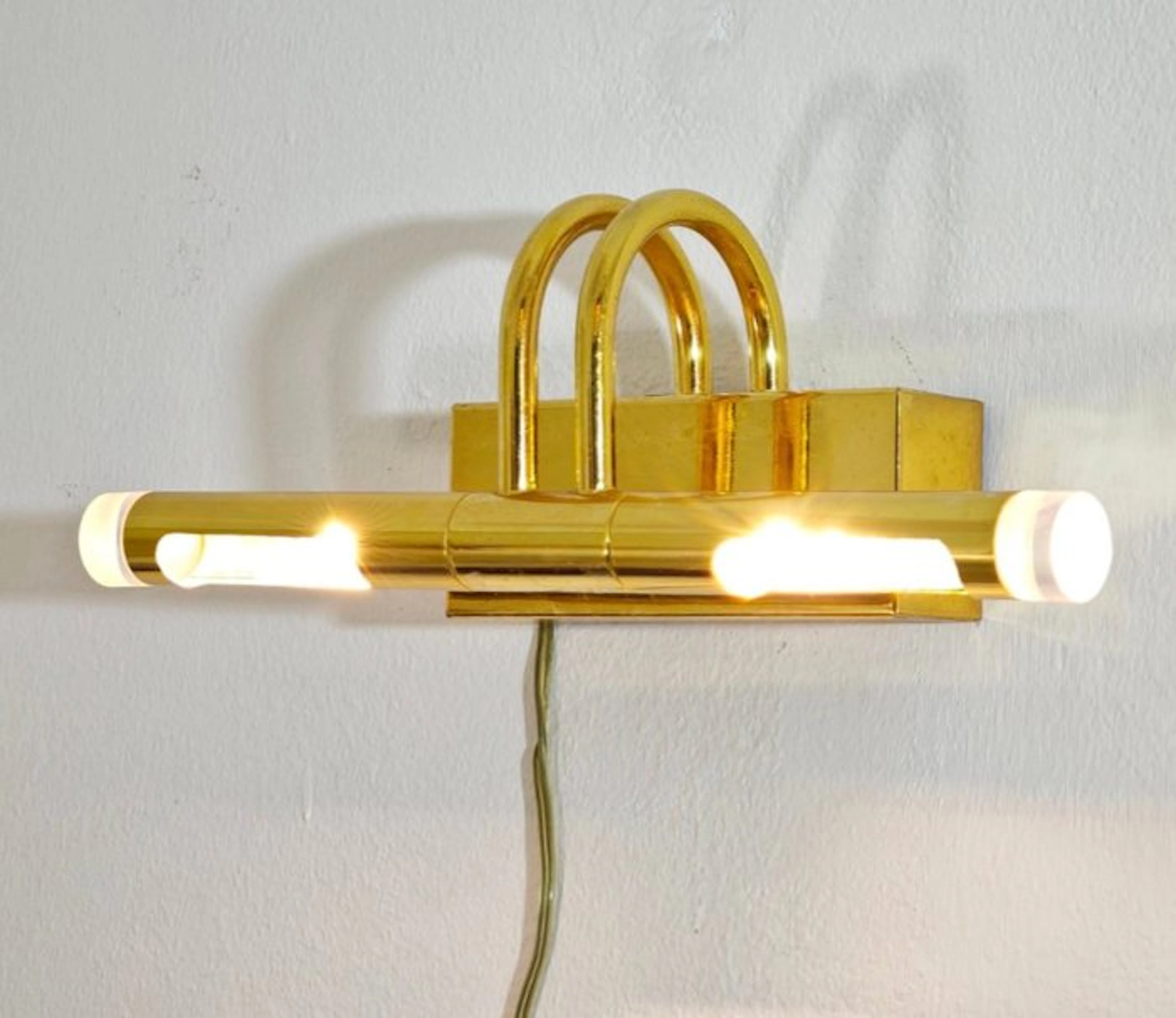 Lumina - Wall lamp - Steel, Brass, plexiglass - Design Italy 1980/90