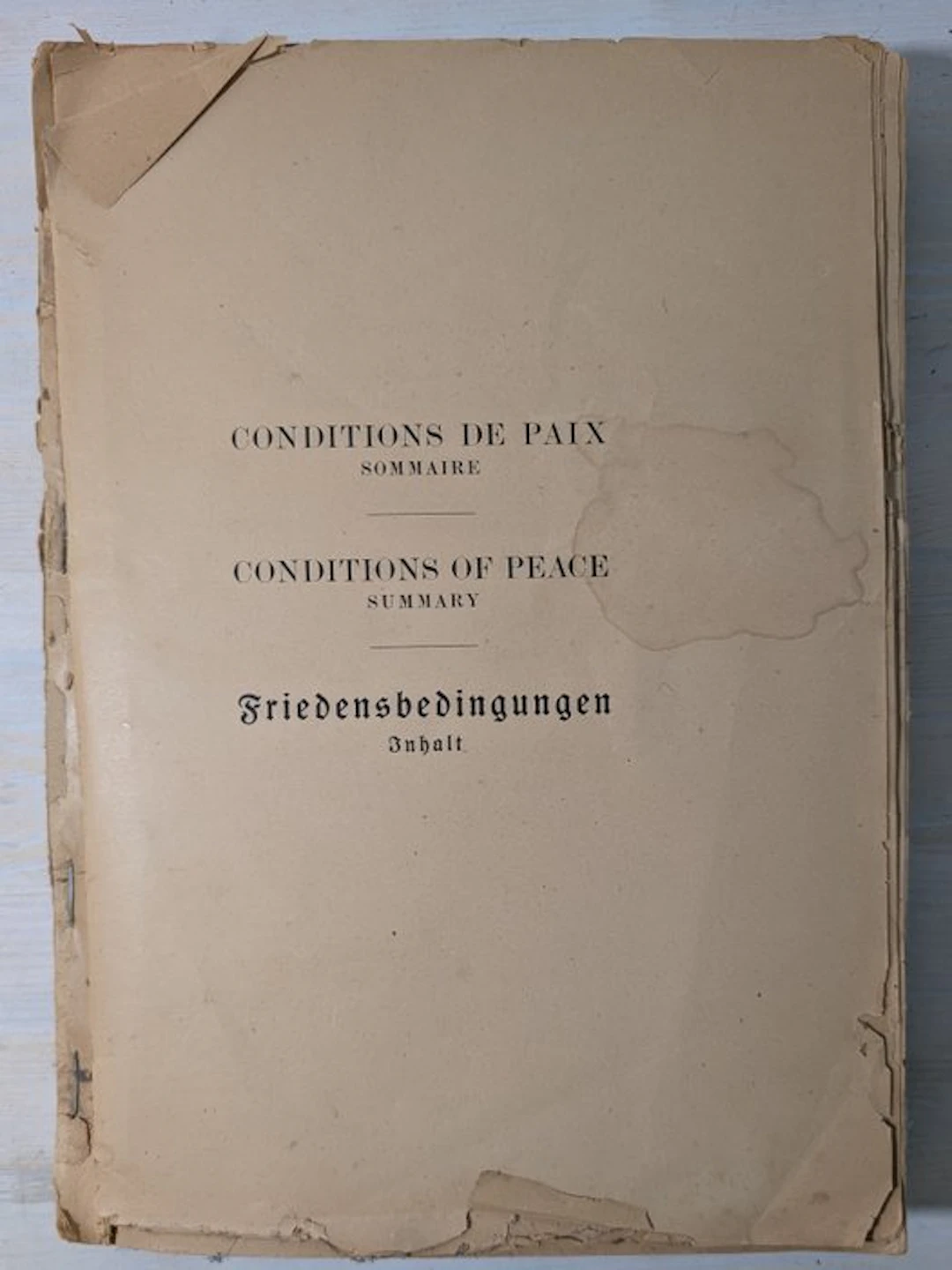 Unbekannt - Friedensbedingungen / Conditions of Peace /...