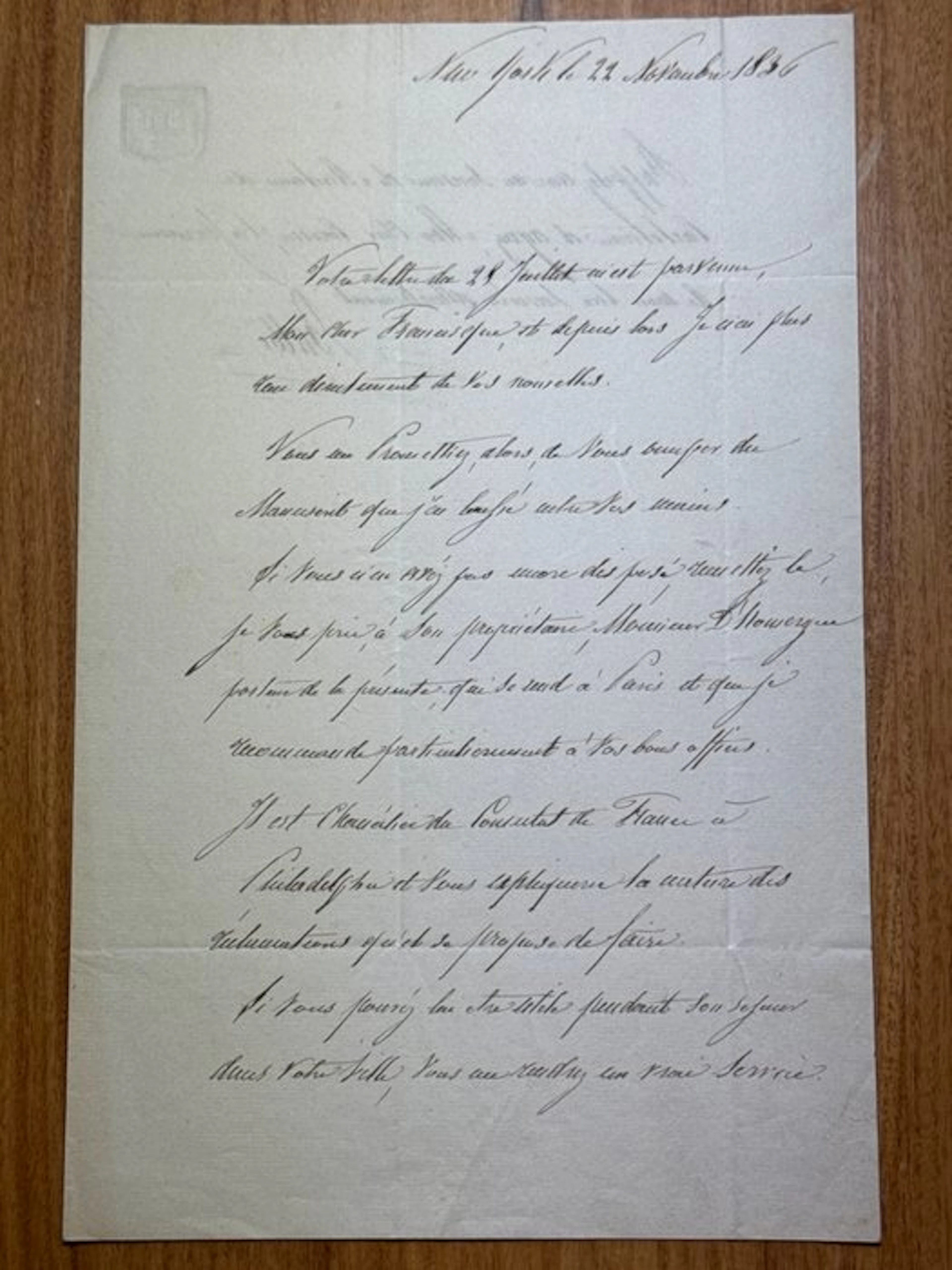 Monsieur Balby - Autograph Letter Signed from New York to...