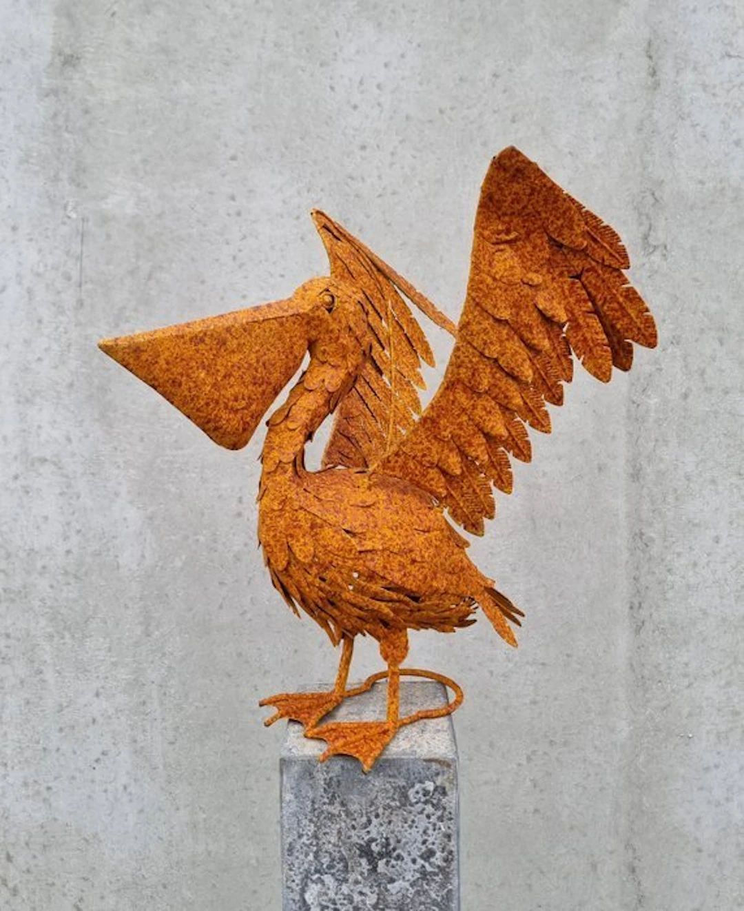 Figurine - Beeldje - Grote pelikaan - IJzer - Iron, Metal